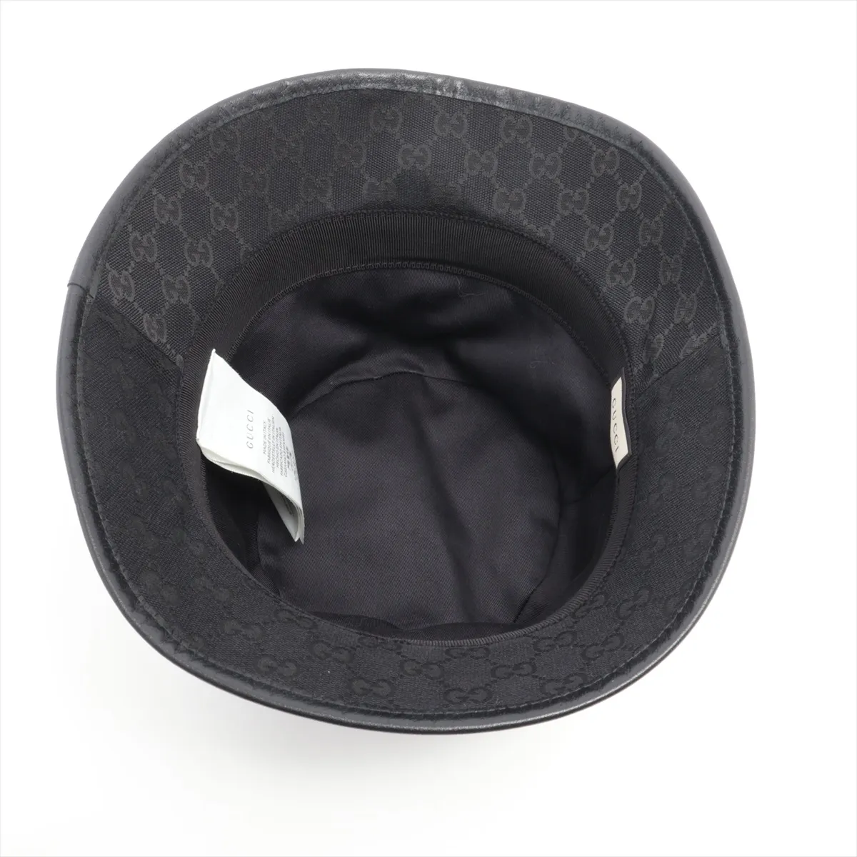 735219 GG Canvas Bucket Hat L 59cm Cotton x Polyester Black — view 4