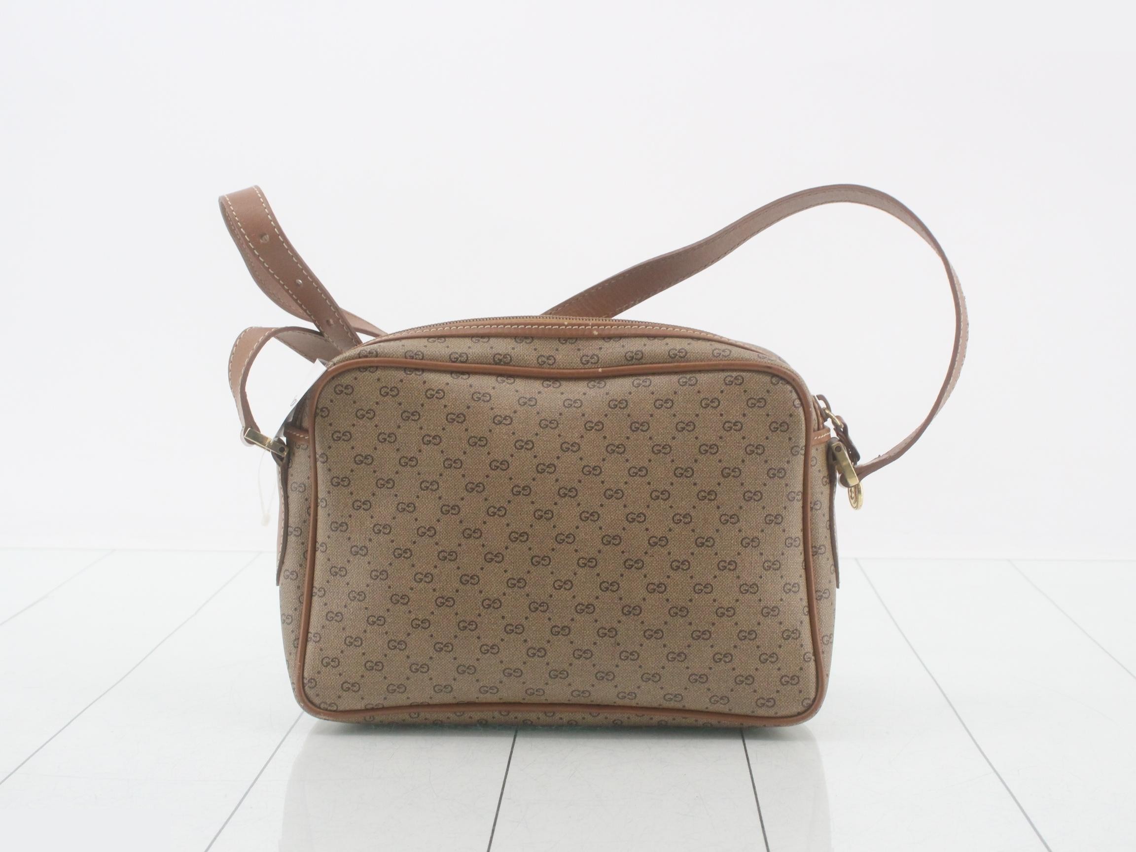 Micro GG Shoulder Bag, Brown, PVC — view 2