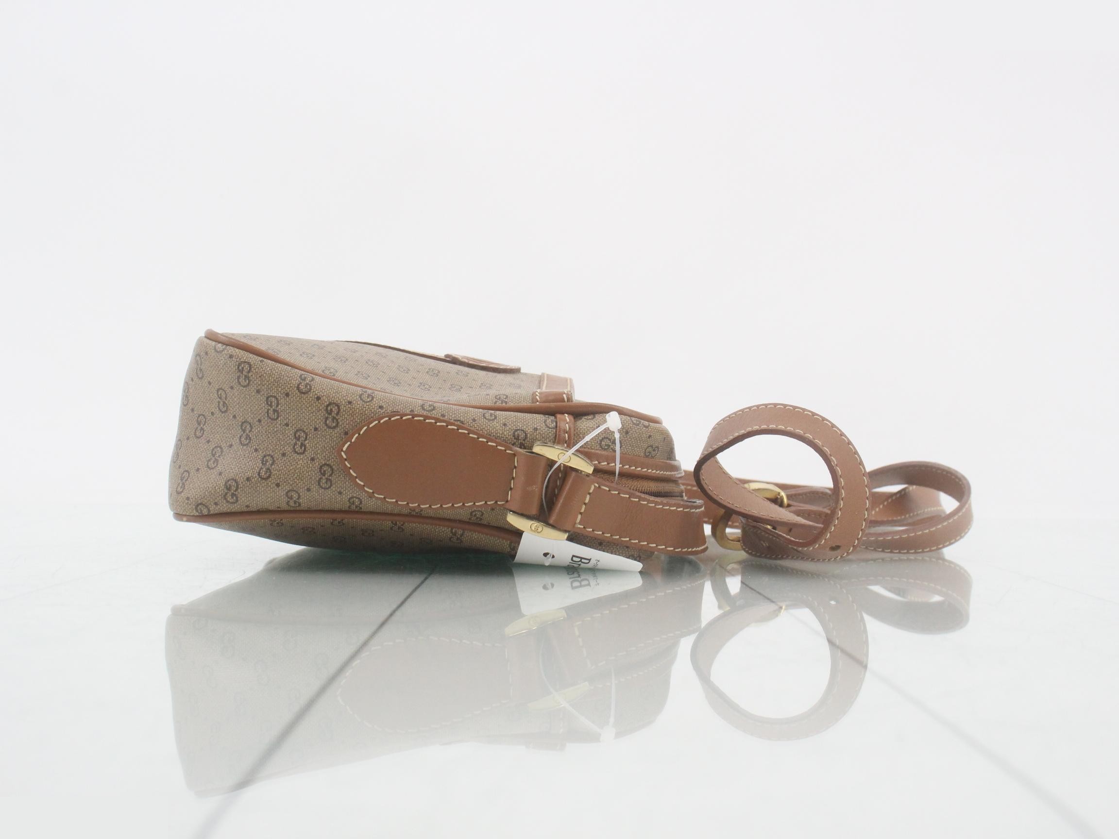 Micro GG Shoulder Bag, Brown, PVC — view 3