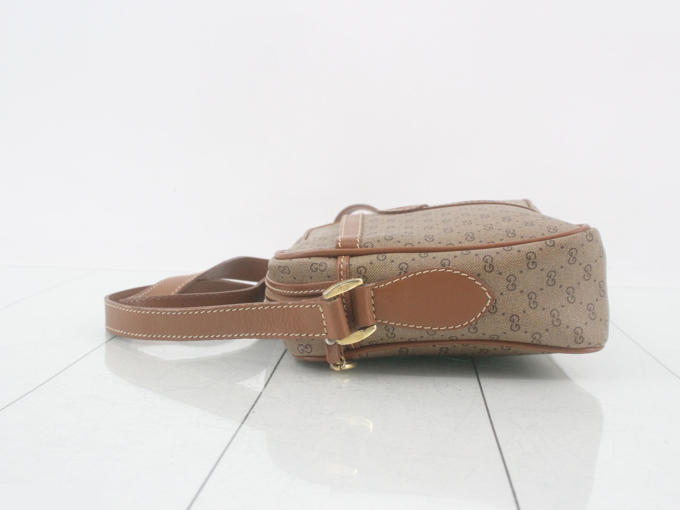 Micro GG Shoulder Bag, Brown, PVC — view 4