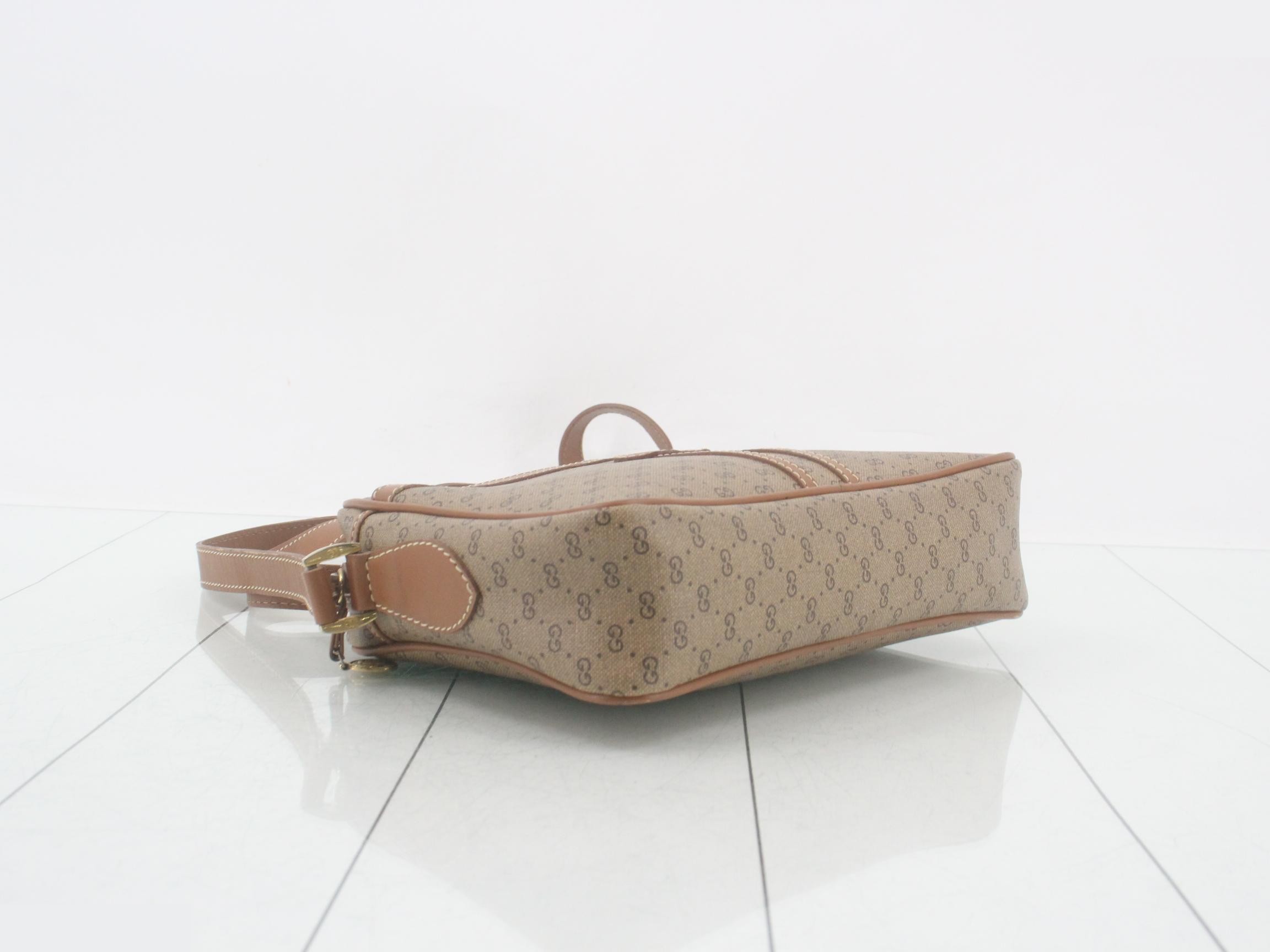 Micro GG Shoulder Bag, Brown, PVC — view 5