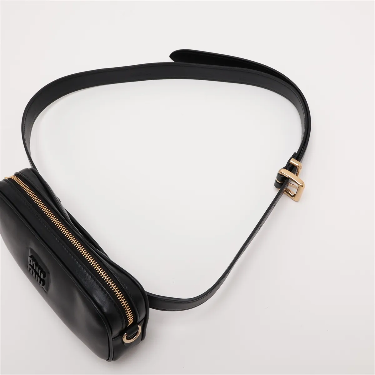 Leather Waist Pouch, Black, DNP104 — view 5