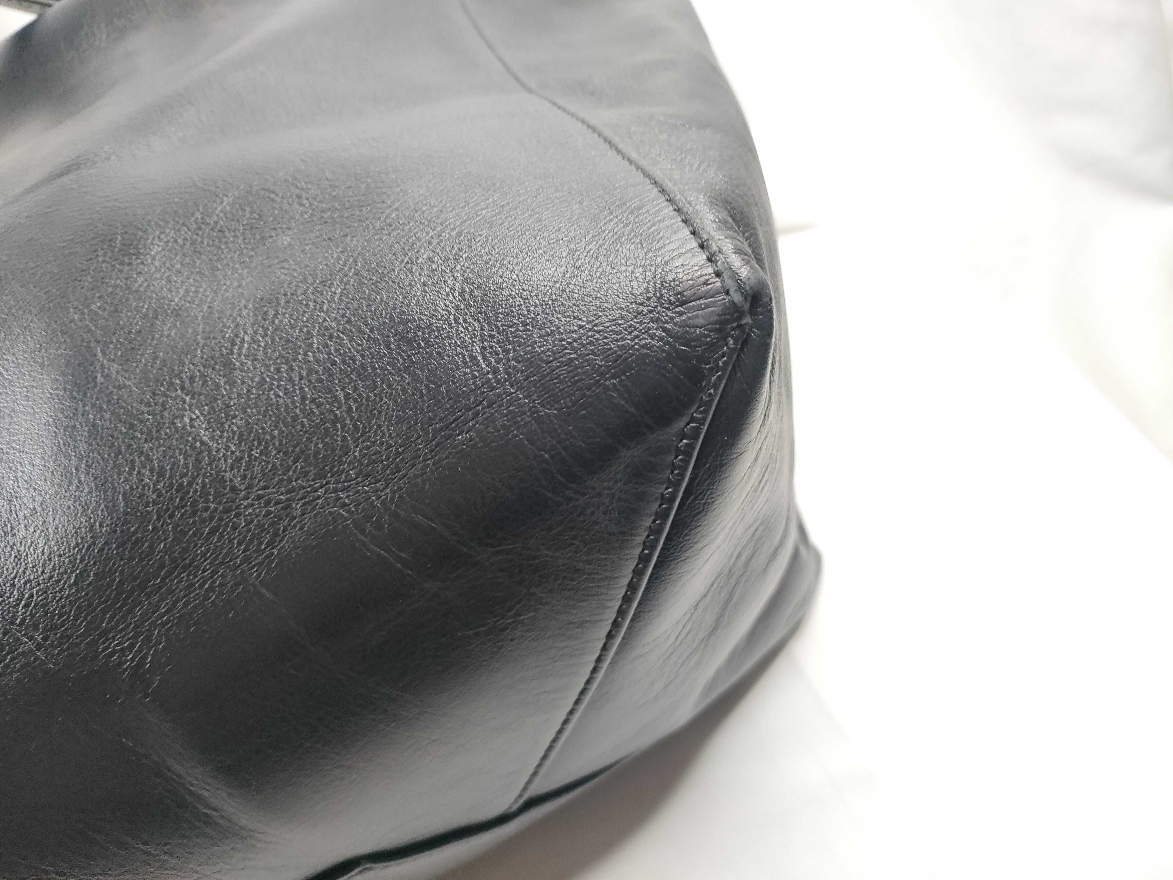Horizontal Cabas Tote Bag, Black Leather Tote Bag — view 5