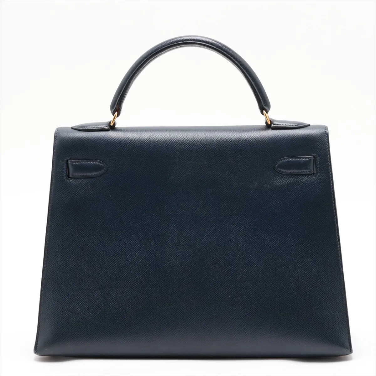 [Individually packaged] Hermes Kelly 32 Sellier Courchevel Blue Indigo Gold Hardware X: 1994 Cadena lock — view 2
