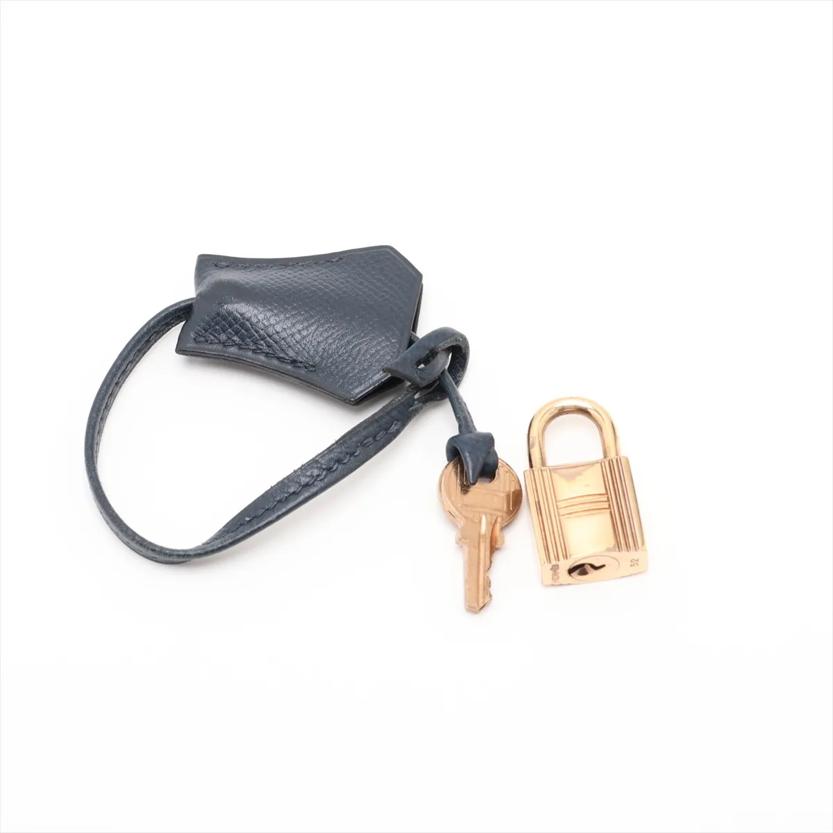 [Individually packaged] Hermes Kelly 32 Sellier Courchevel Blue Indigo Gold Hardware X: 1994 Cadena lock — view 13