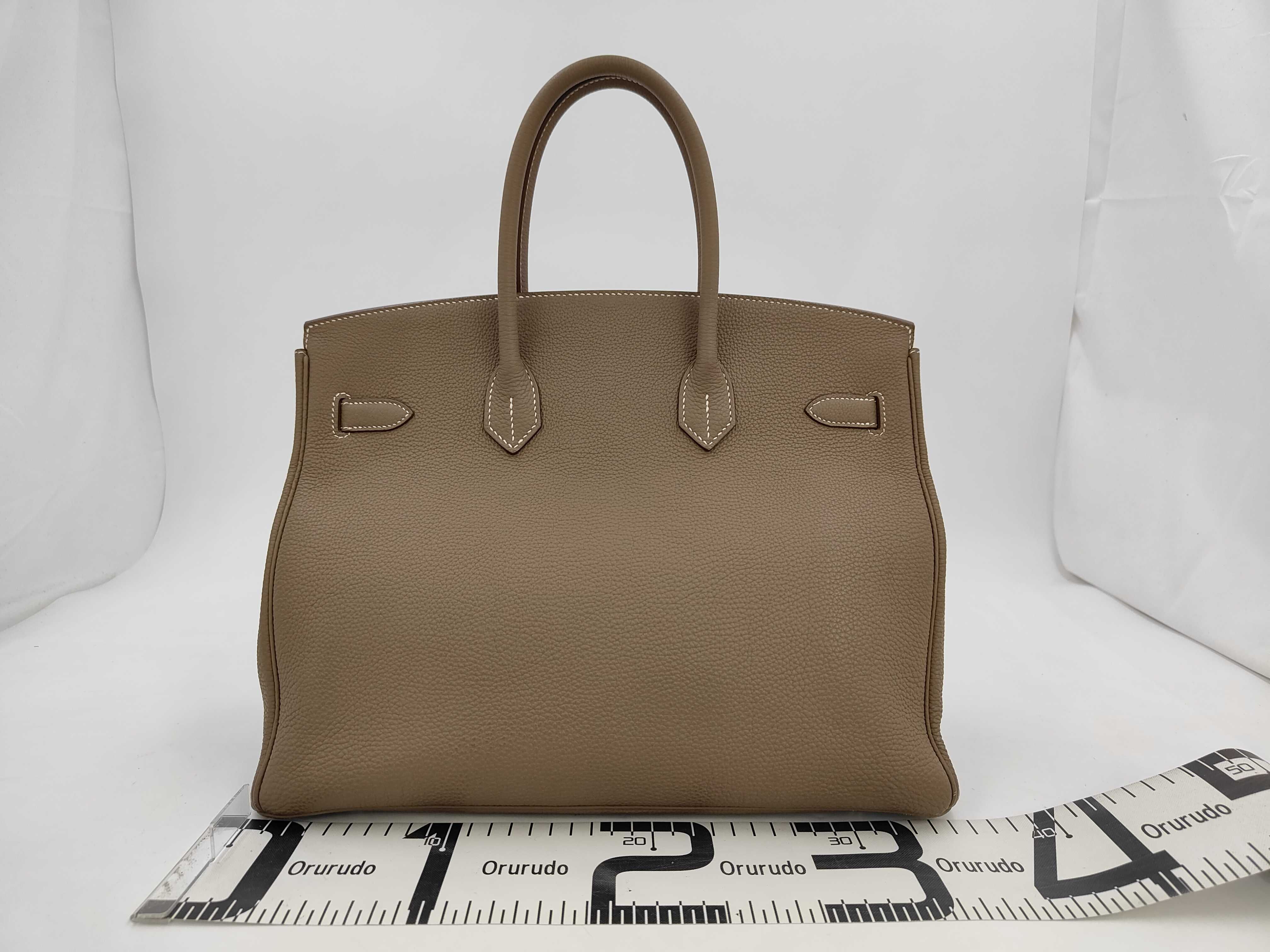 Birkin 35 Togo Etoupe Silver Hardware U Stamp Handbag — view 2