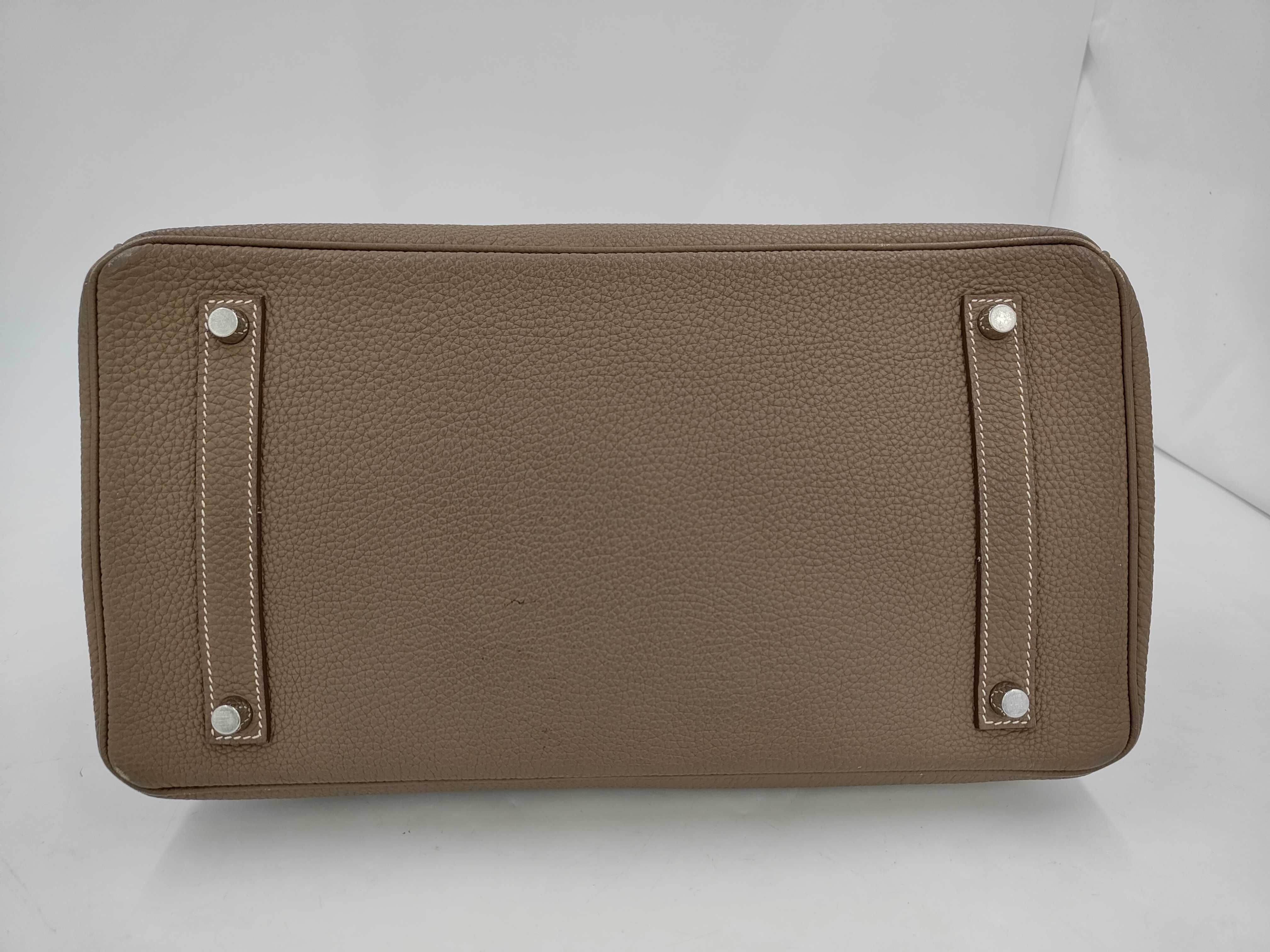 Birkin 35 Togo Etoupe Silver Hardware U Stamp Handbag — view 3