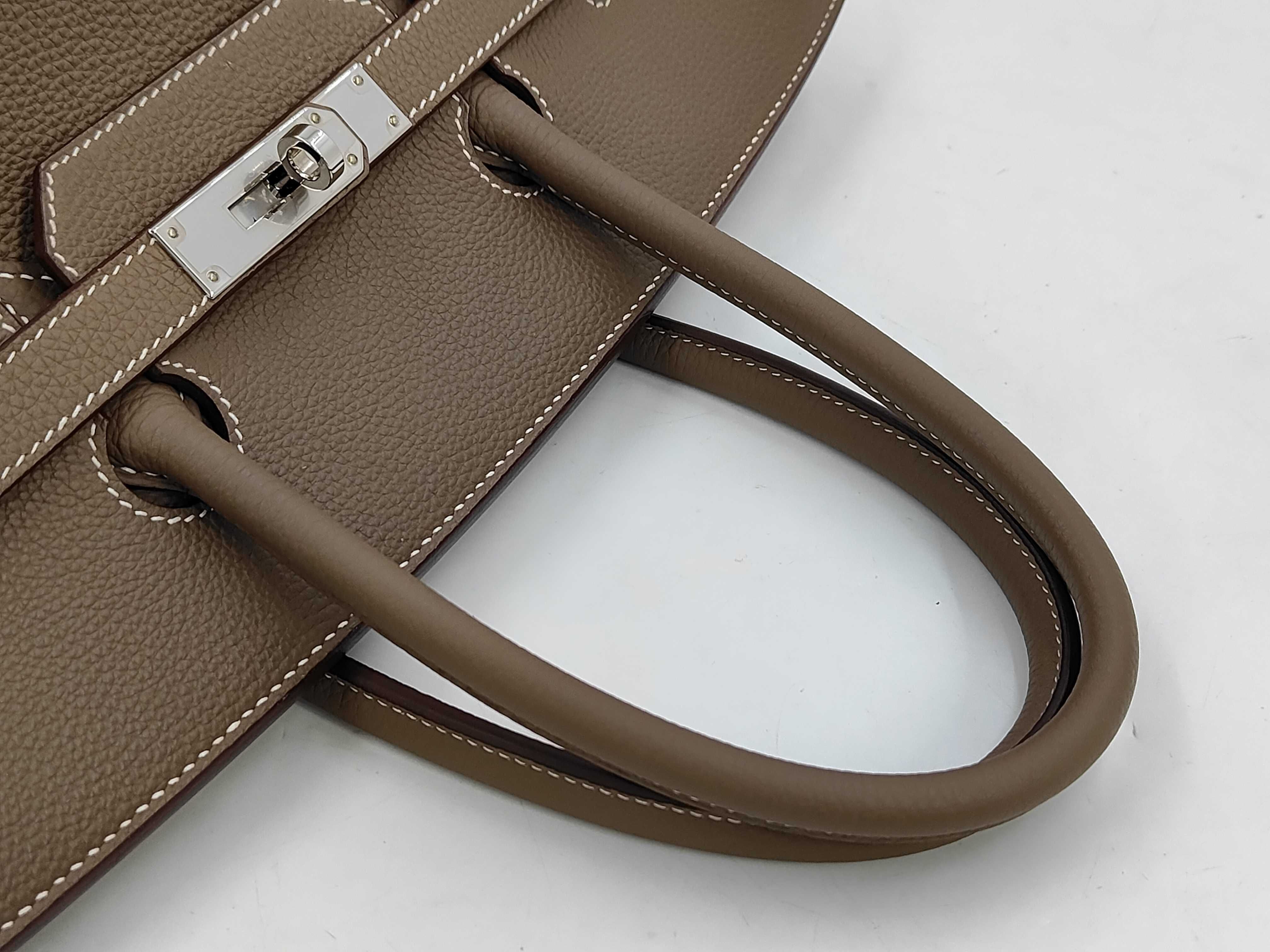 Birkin 35 Togo Etoupe Silver Hardware U Stamp Handbag — view 5