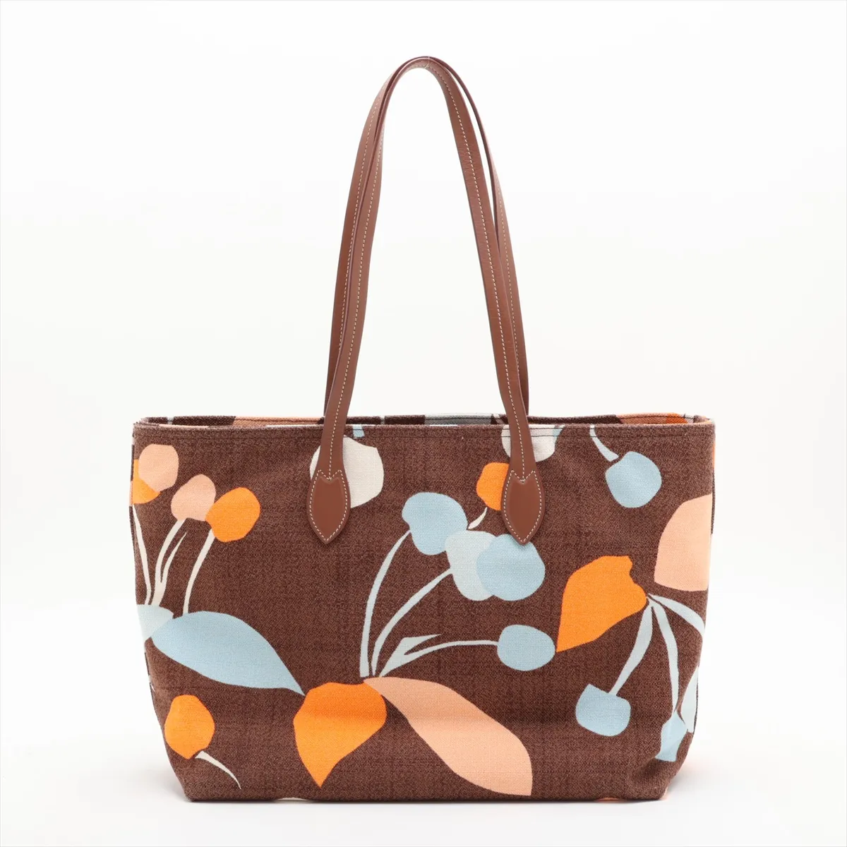 5BG126 Canvas x Leather Tote Bag Brown 5BG126 — view 2