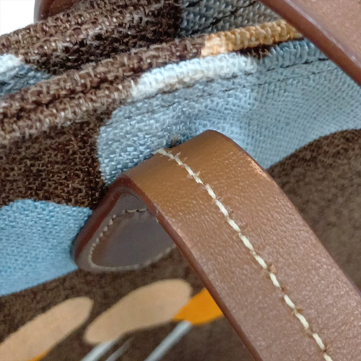 5BG126 Canvas x Leather Tote Bag Brown 5BG126 — view 12