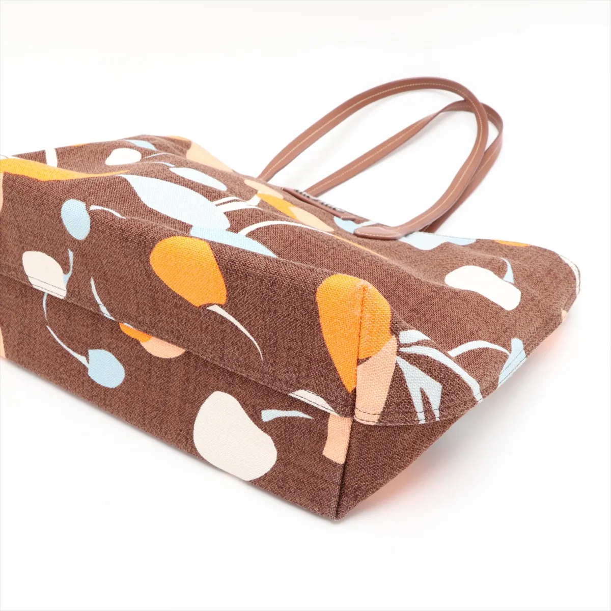 5BG126 Canvas x Leather Tote Bag Brown 5BG126 — view 3