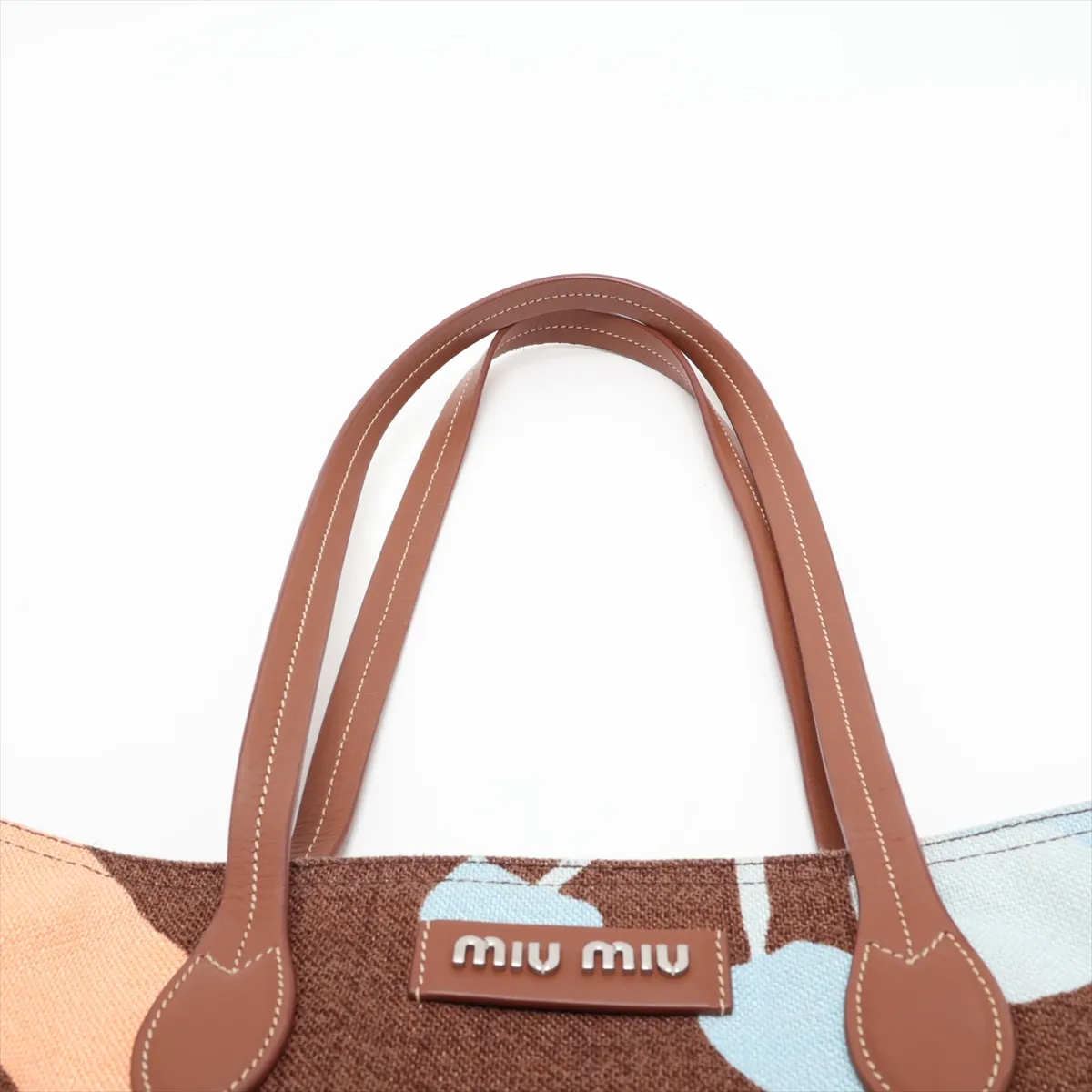 5BG126 Canvas x Leather Tote Bag Brown 5BG126 — view 6