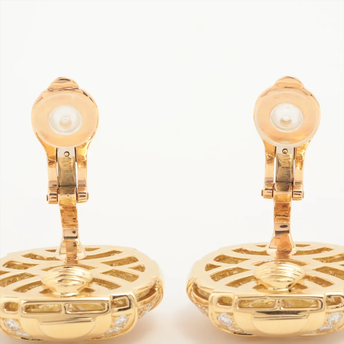diamond earrings 750 (YG x PG) Total 34.7g Hole Hallmark — view 4