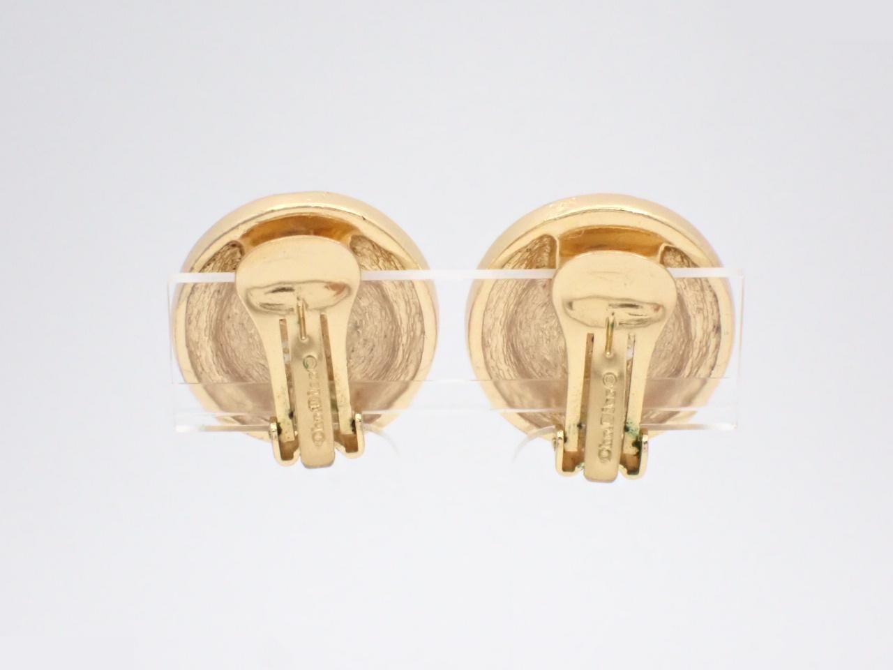 Faux Pearl Rhinestone Circle Earrings — view 2