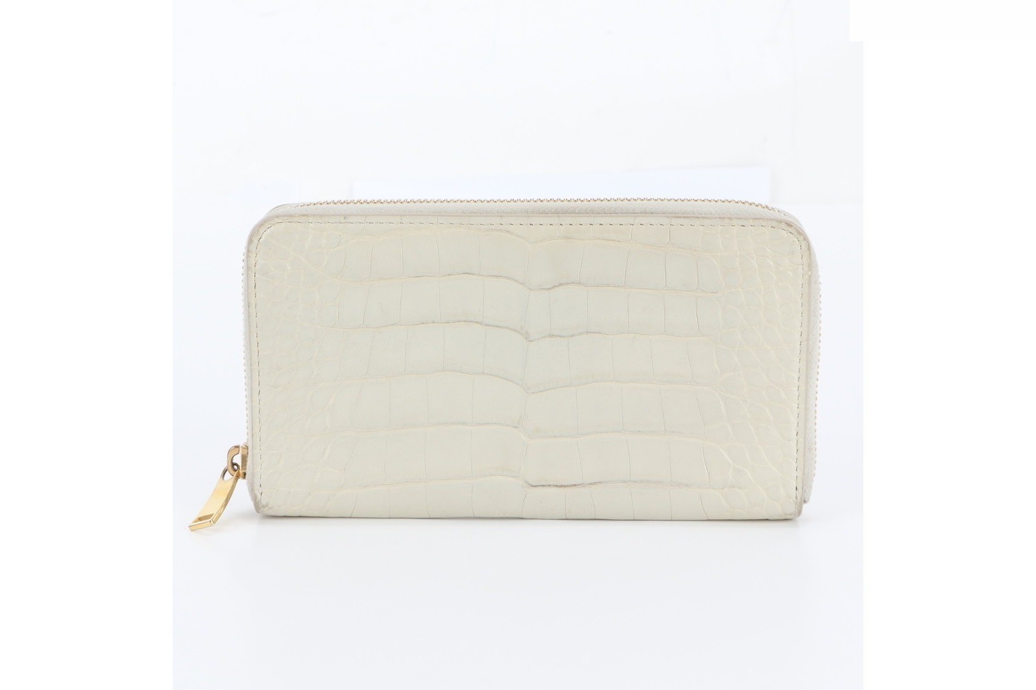 Crocodile leather long wallet