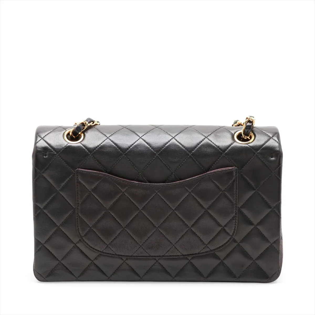 [Individually packaged] Chanel Matelassé 25 Lambskin Double Flap Double Chain Bag, Black with Gold Hardware, 4977528, Series 4, A01112 — view 2