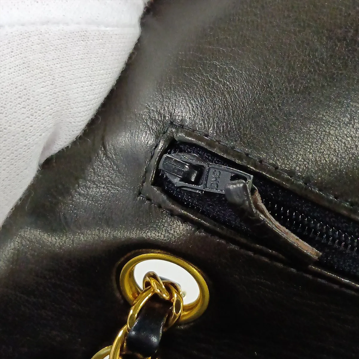 [Individually packaged] Chanel Matelassé 25 Lambskin Double Flap Double Chain Bag, Black with Gold Hardware, 4977528, Series 4, A01112 — view 13