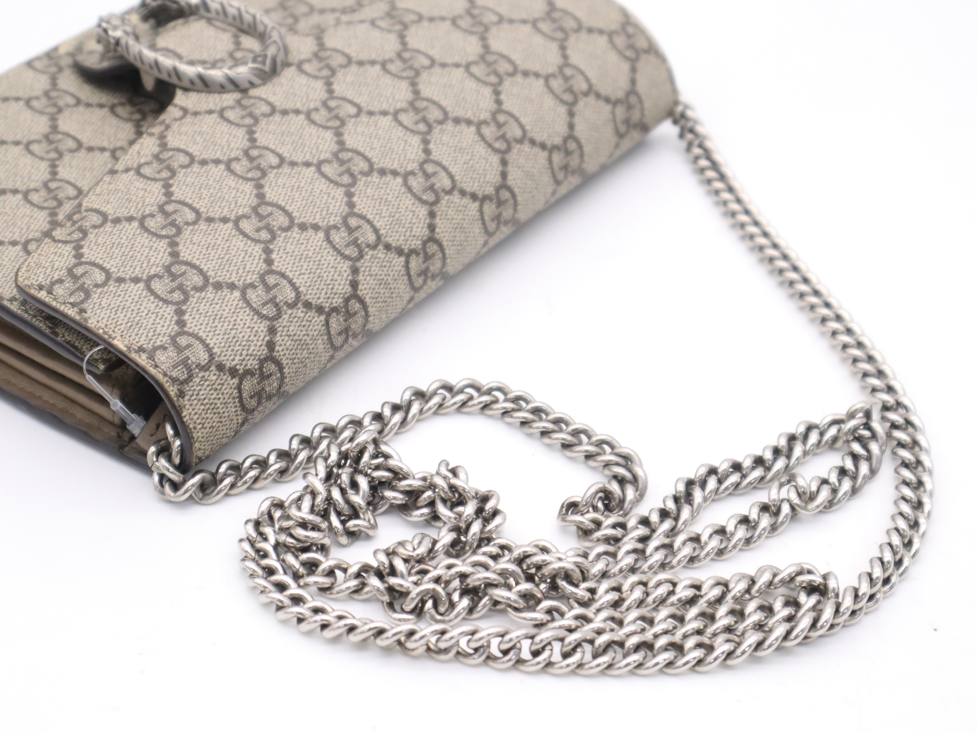 401231 GG Supreme Dionysus Chain Shoulder Bag, Beige, Silver Hardware, with Dust Bag. — view 6