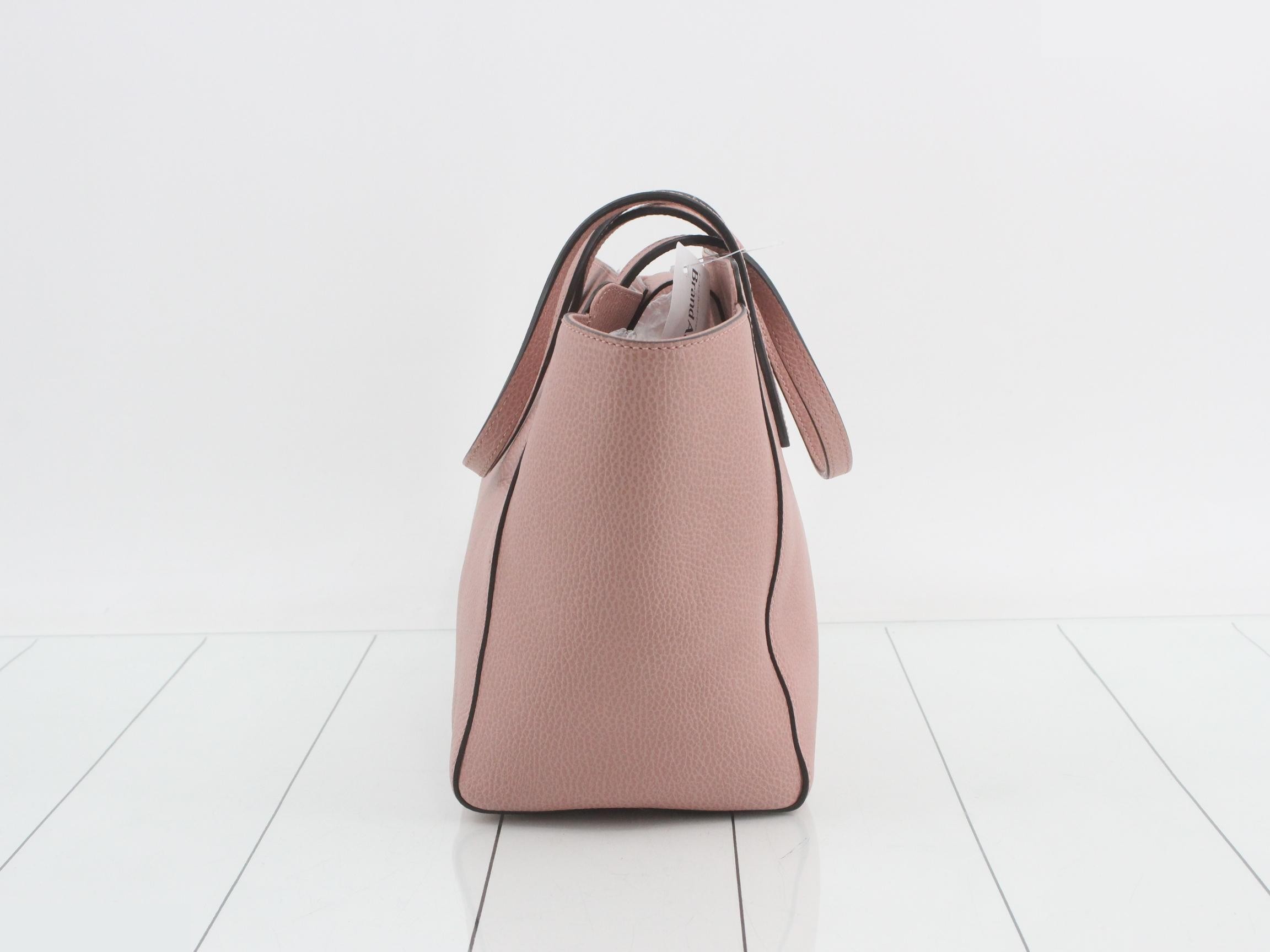 Swing Leather Tote Bag (Pink) — view 3