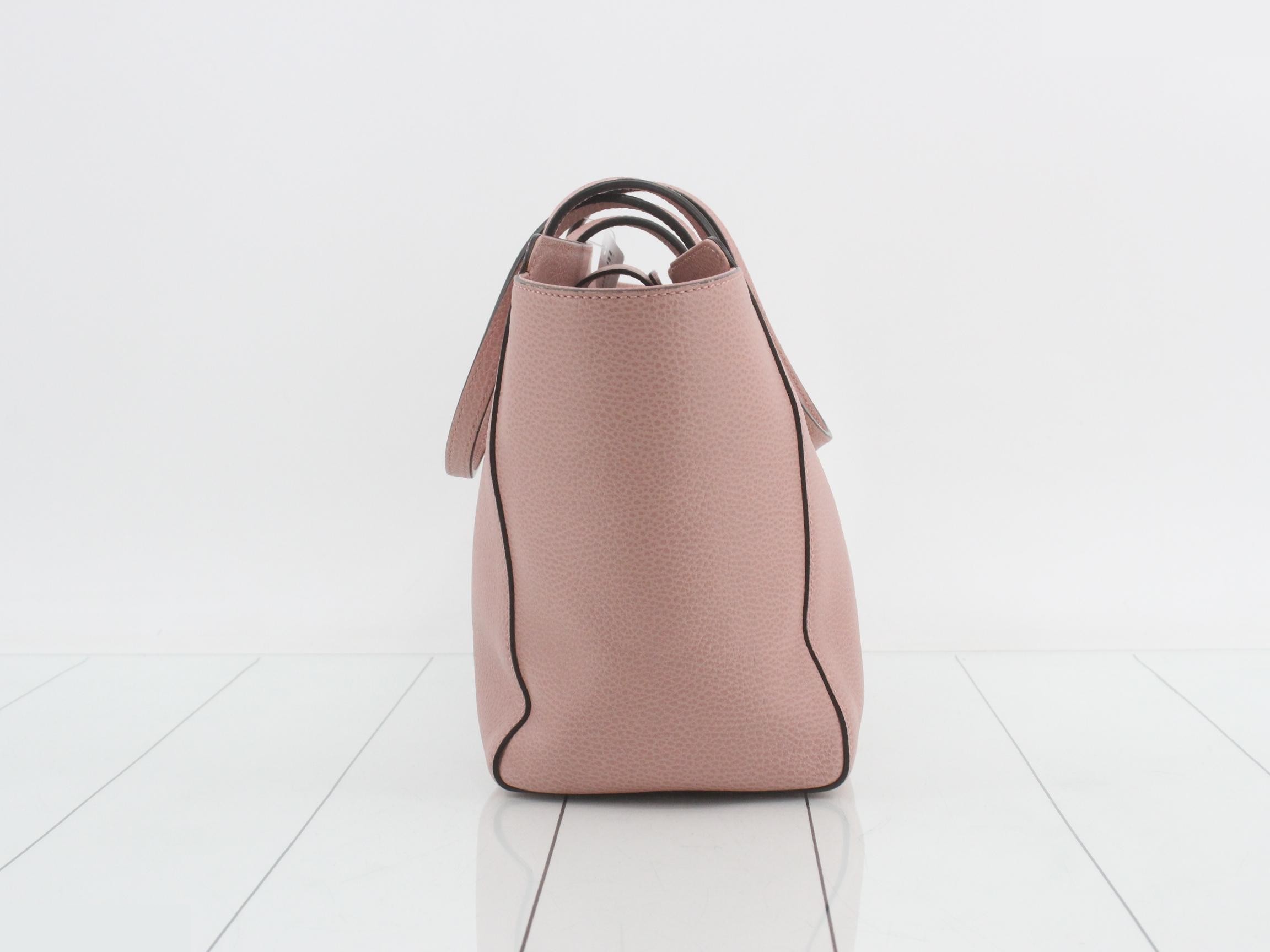 Swing Leather Tote Bag (Pink) — view 4