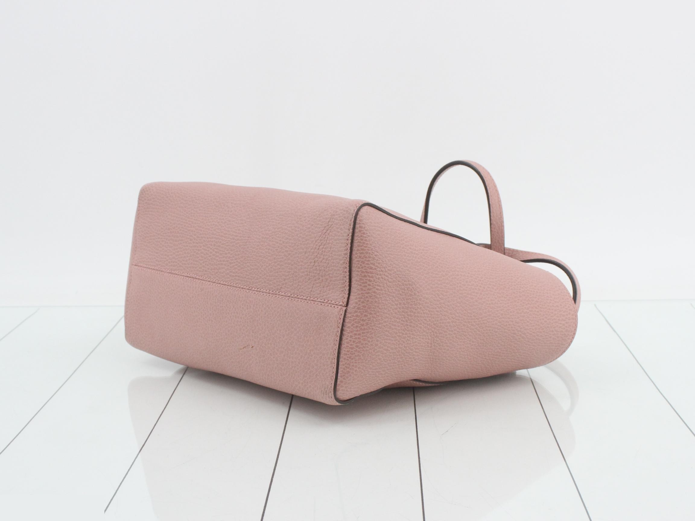 Swing Leather Tote Bag (Pink) — view 6