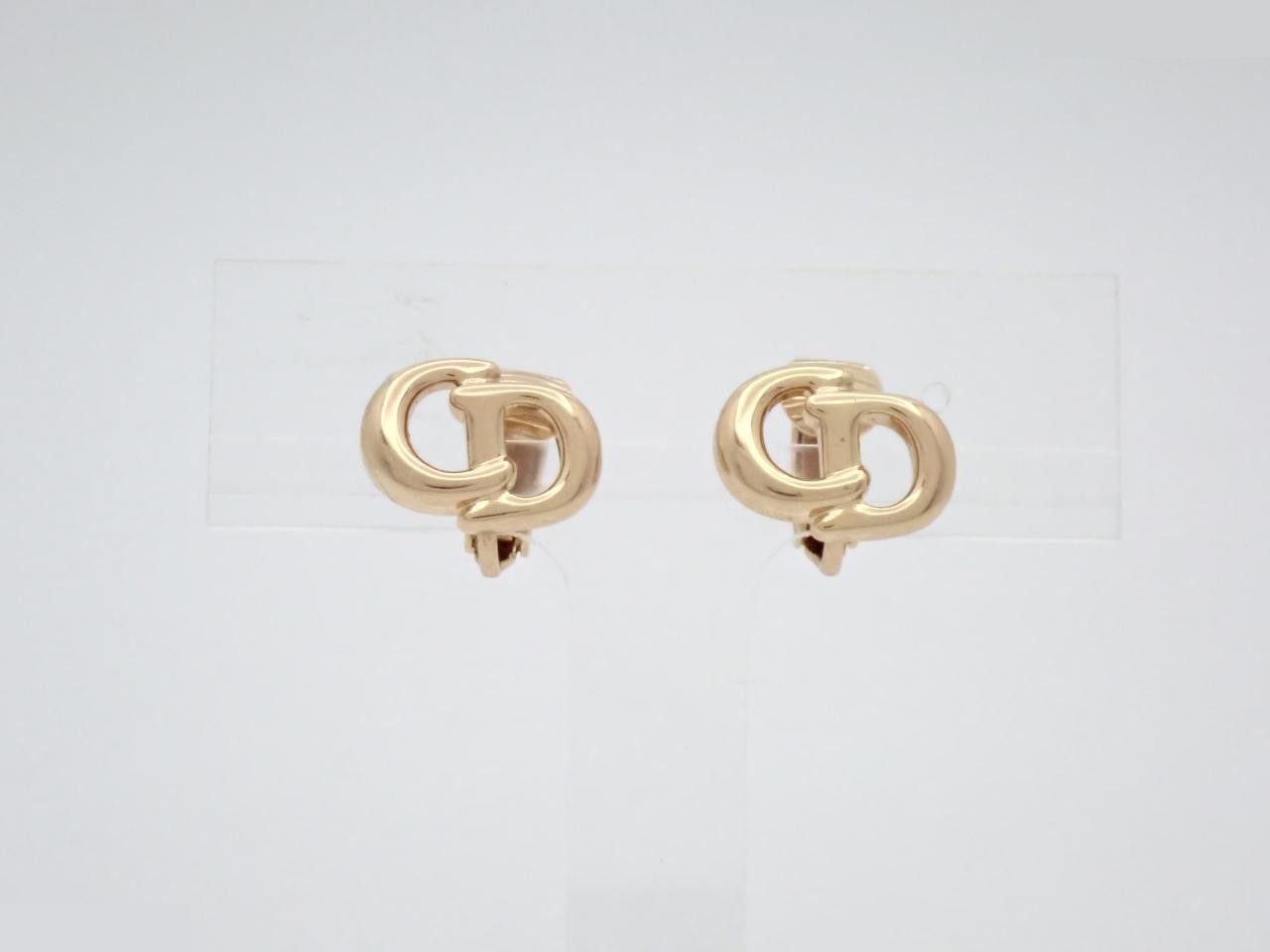 CD logo earrings, gold plated, 3.7g