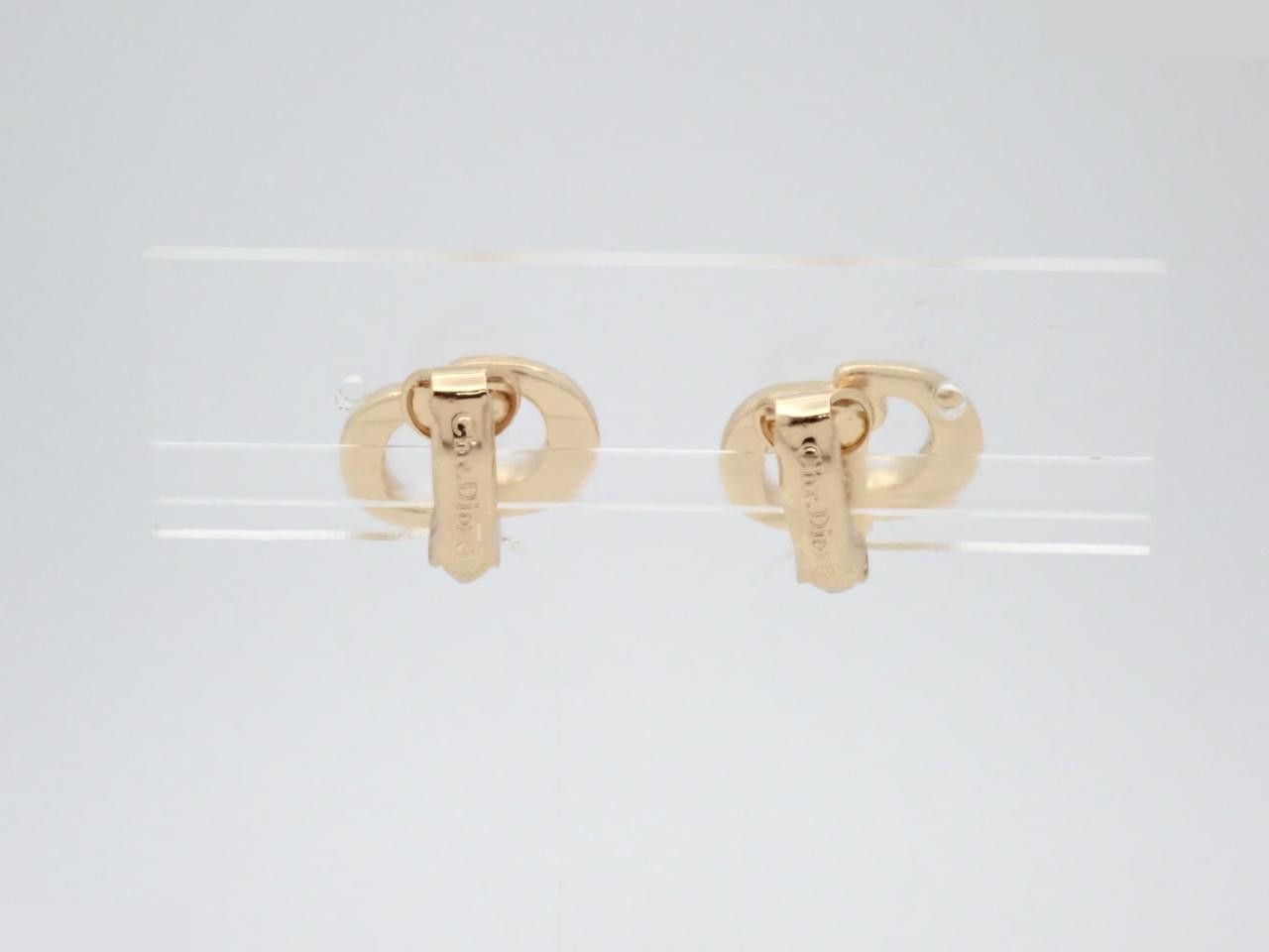 CD logo earrings, gold plated, 3.7g — view 2
