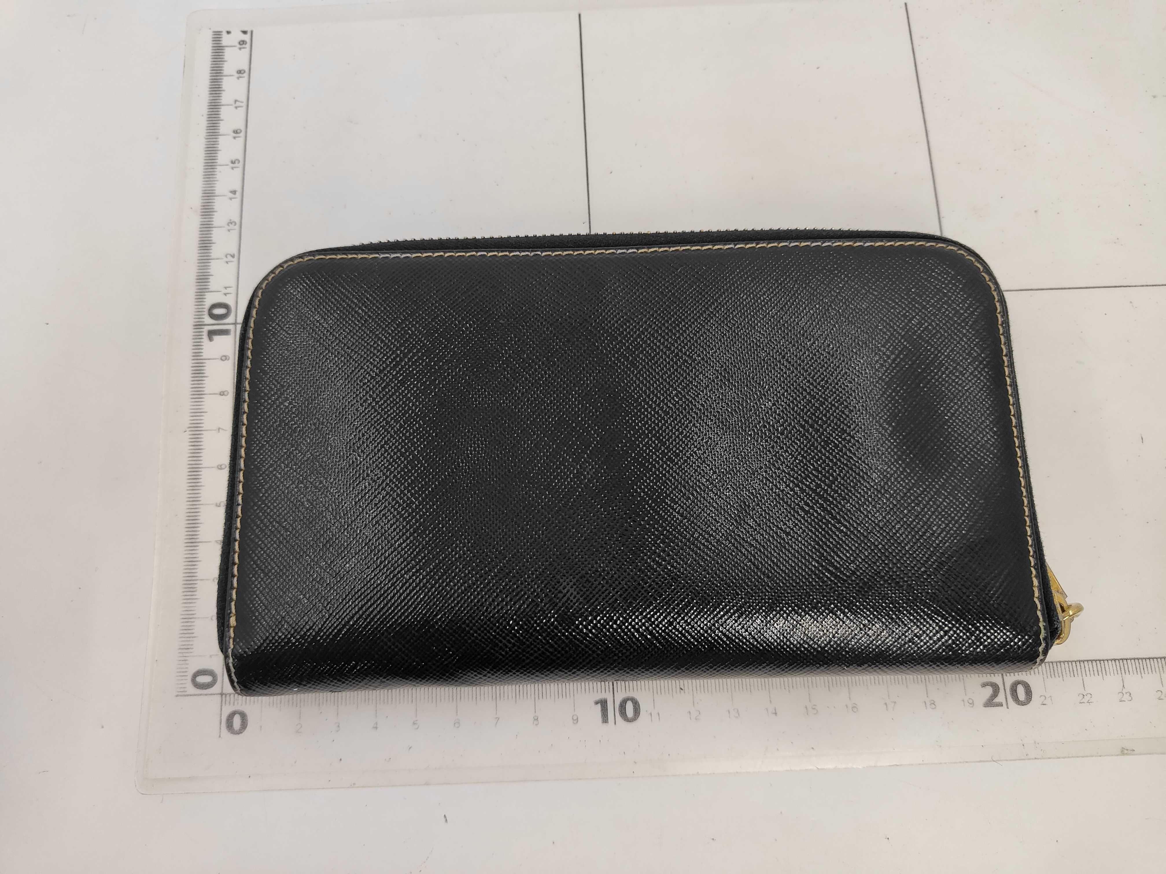 1ML506 Saffiano Leather Long Wallet, Black — view 2