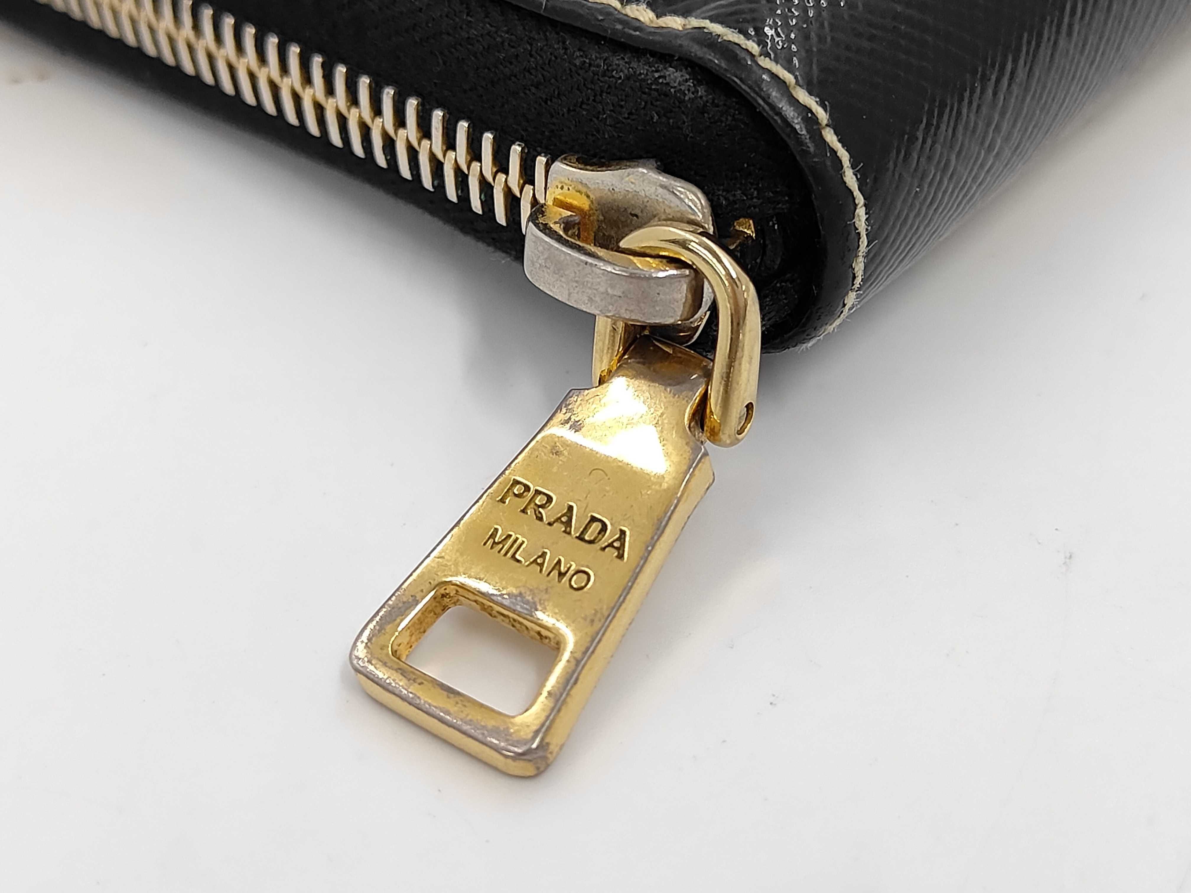 1ML506 Saffiano Leather Long Wallet, Black — view 3