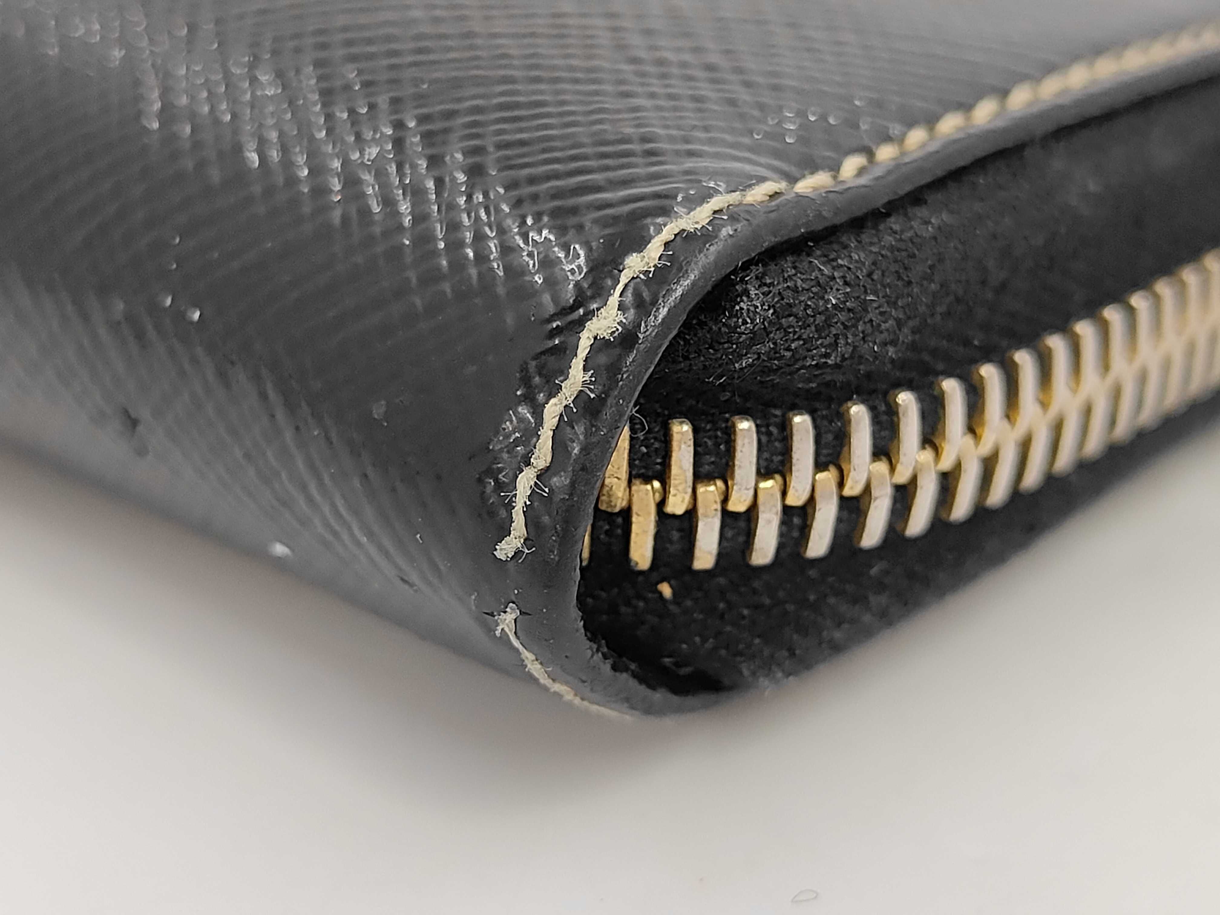 1ML506 Saffiano Leather Long Wallet, Black — view 4