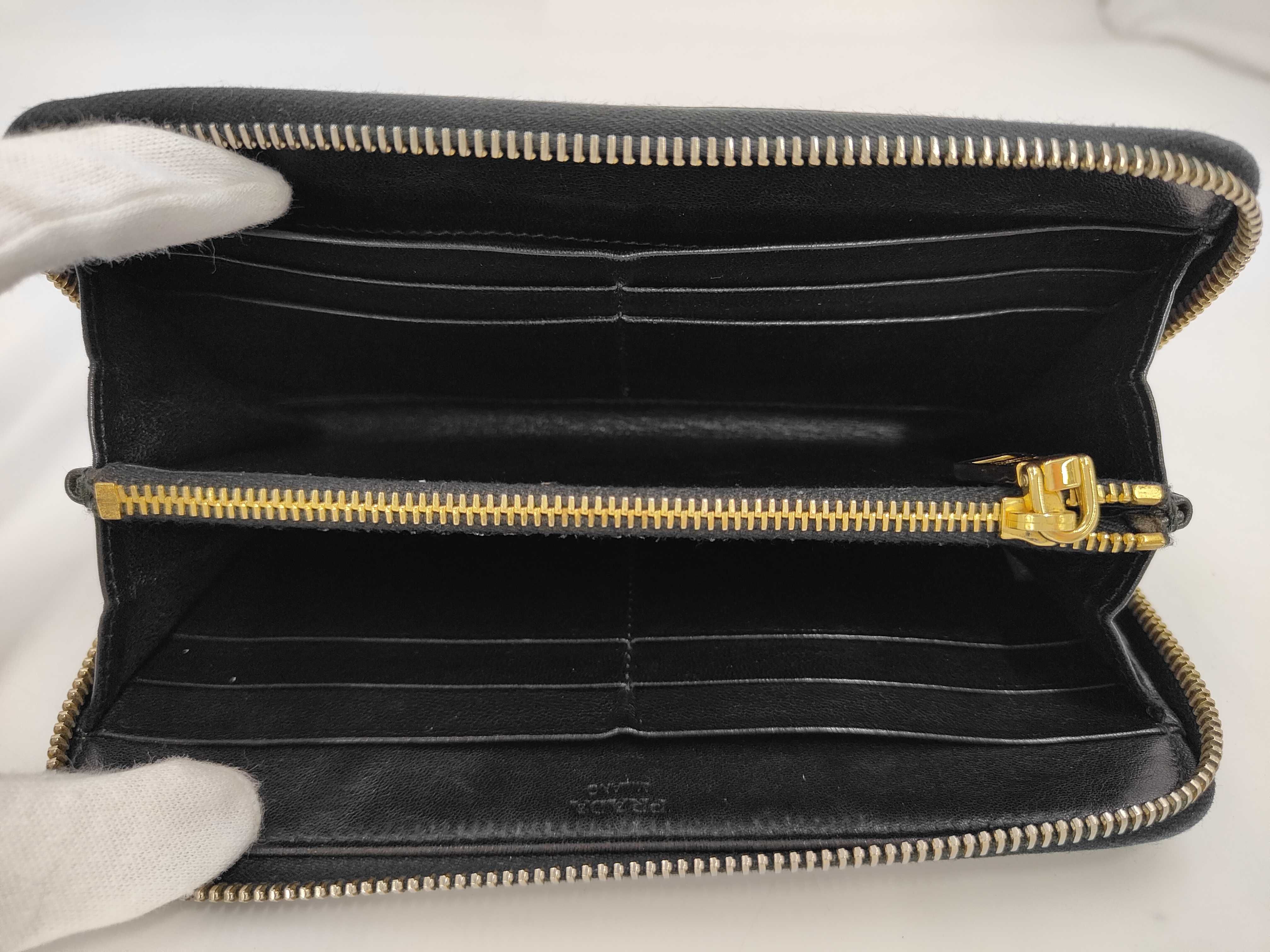 1ML506 Saffiano Leather Long Wallet, Black — view 5