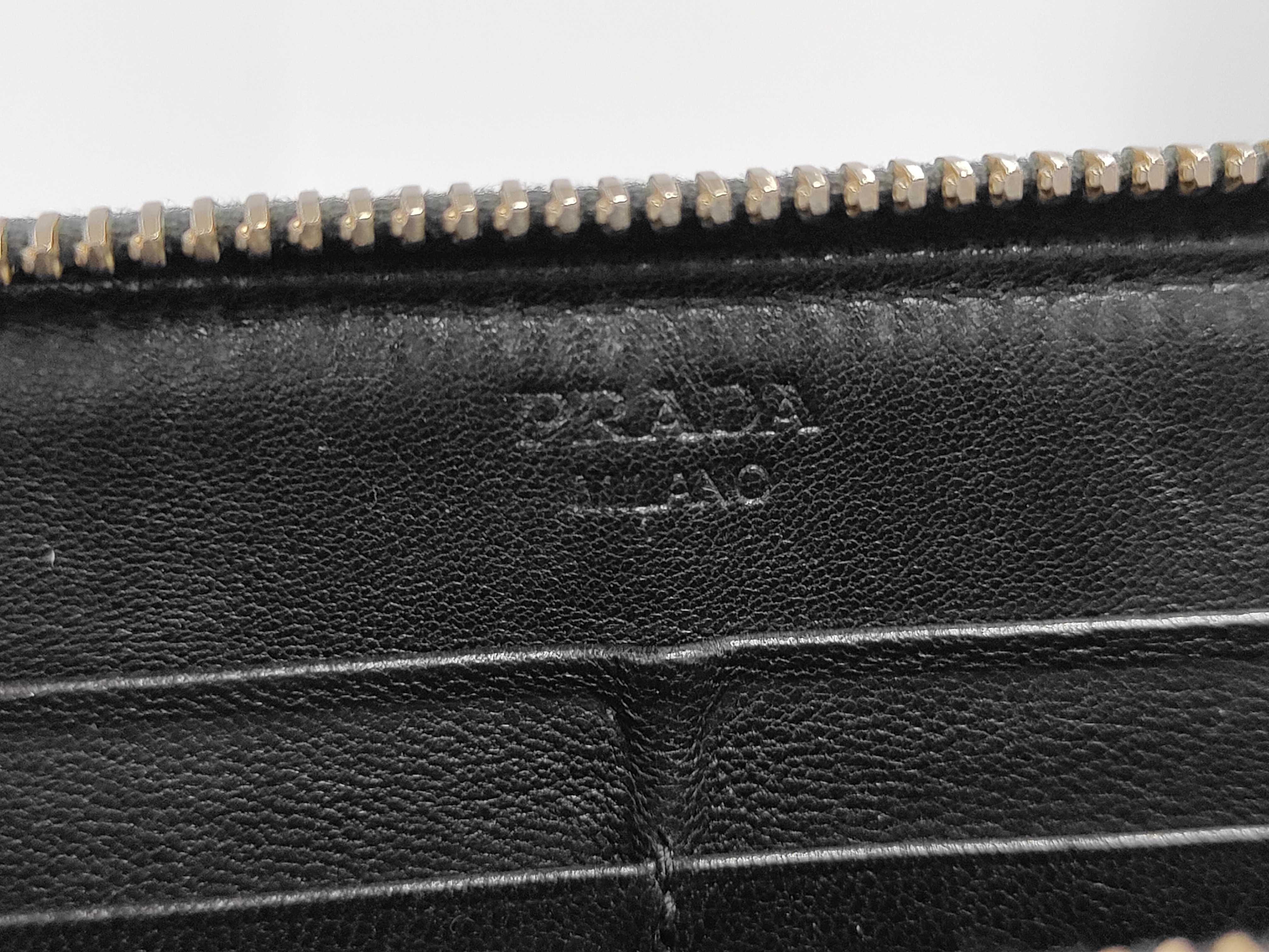 1ML506 Saffiano Leather Long Wallet, Black — view 6
