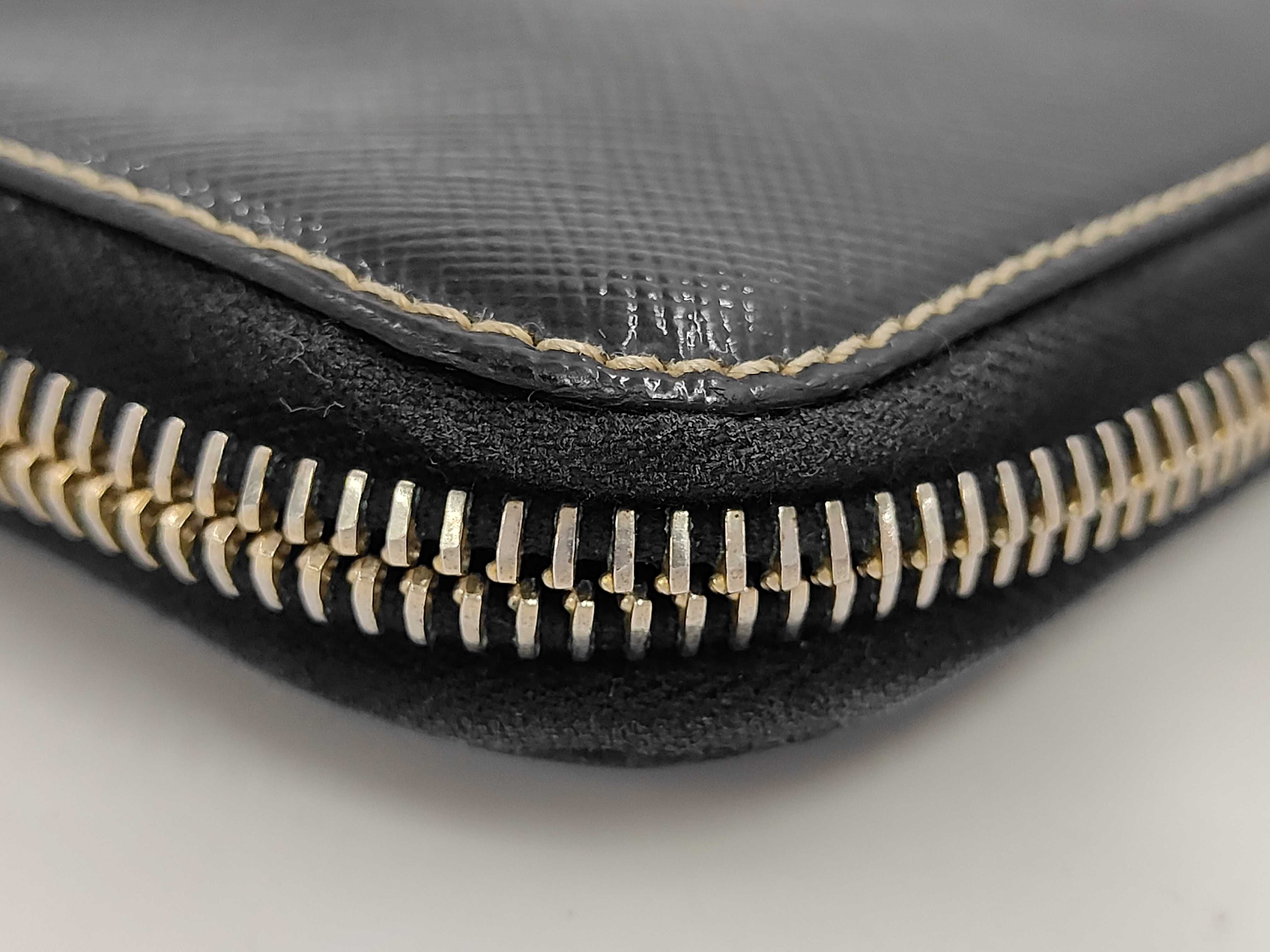 1ML506 Saffiano Leather Long Wallet, Black — view 9