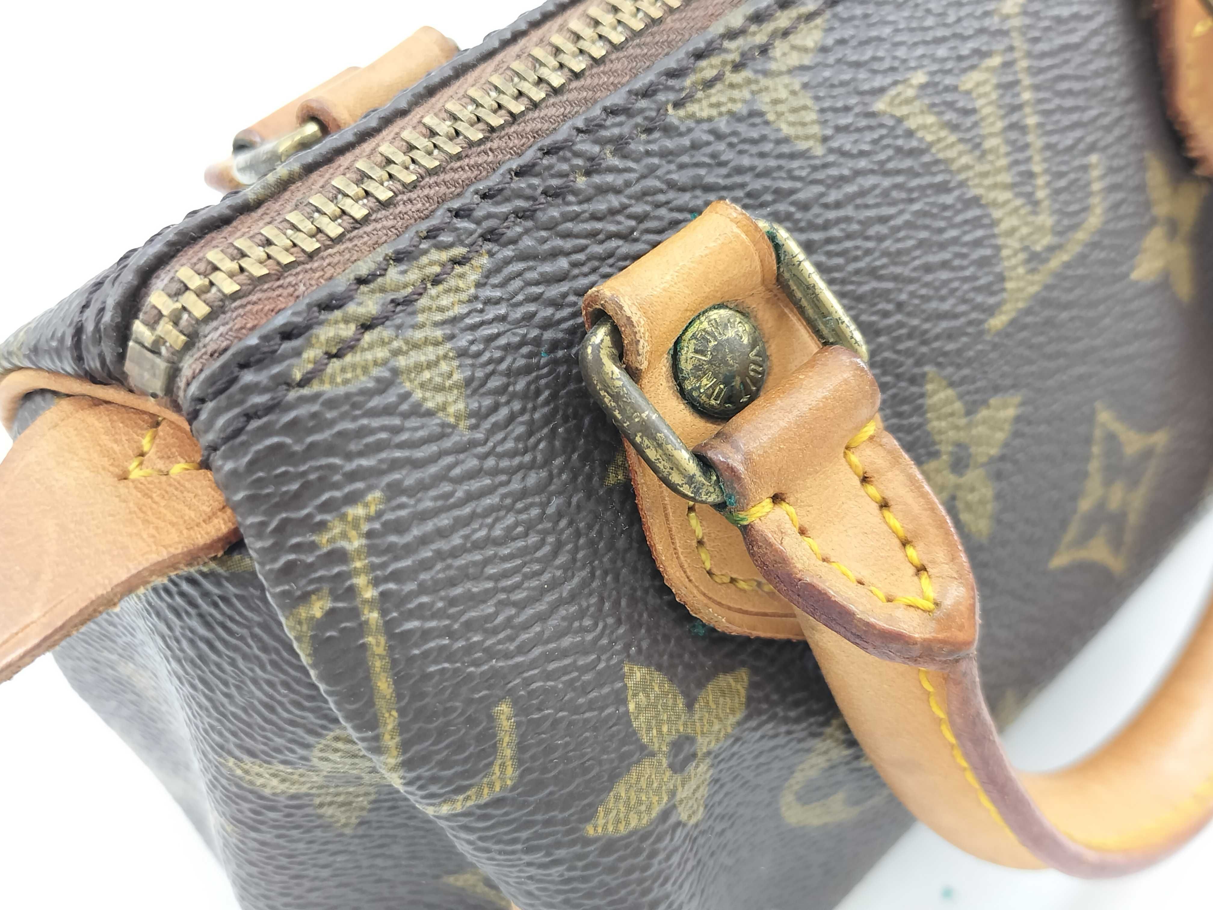 Monogram Louis Vuitton Mini Speedy Shoulder Handbag — view 8