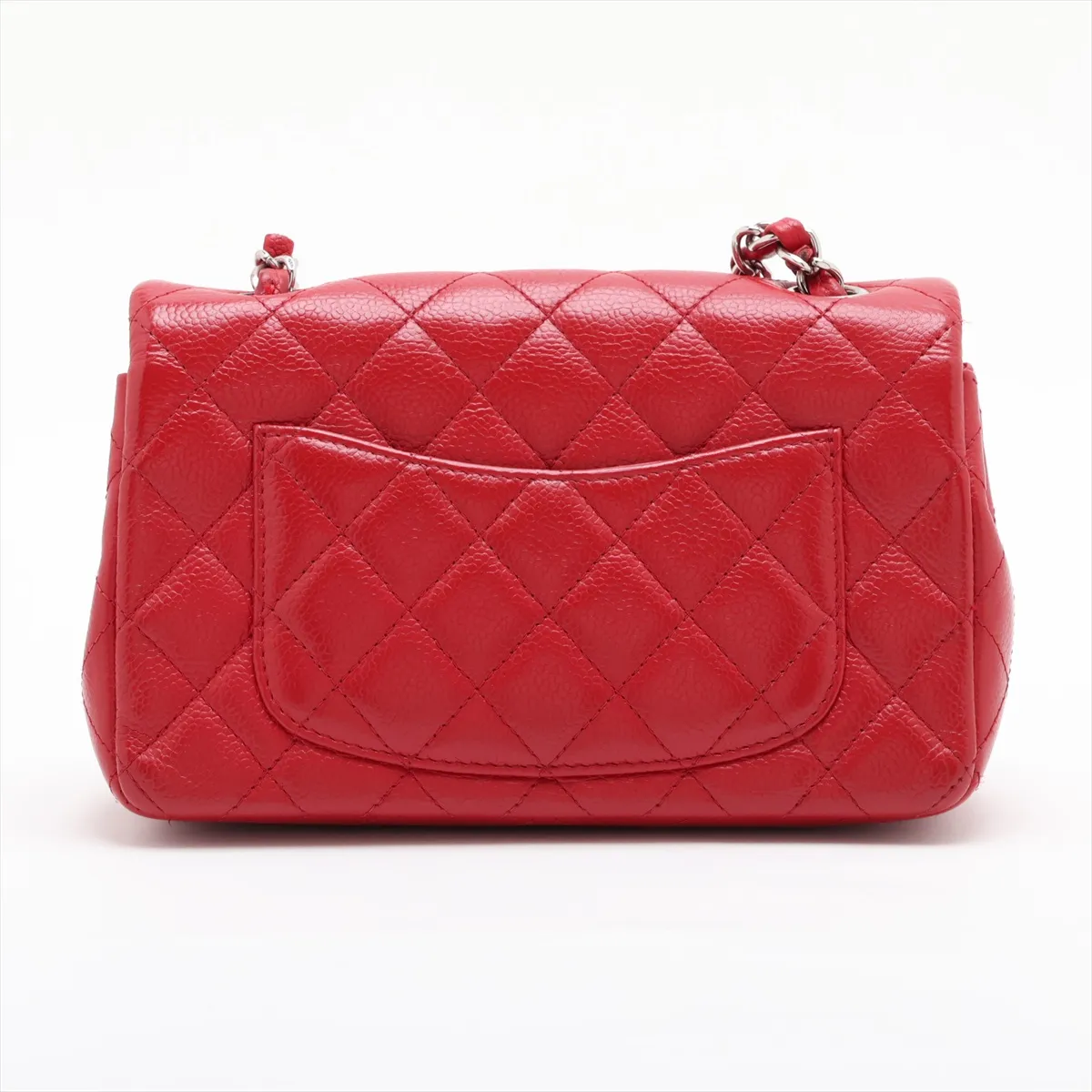 Mini Matelassé 20 Caviar Skin Single Flap Single Chain Bag, Red, Silver Hardware, 19776600, Serial Number 19-series, A69900 — view 2