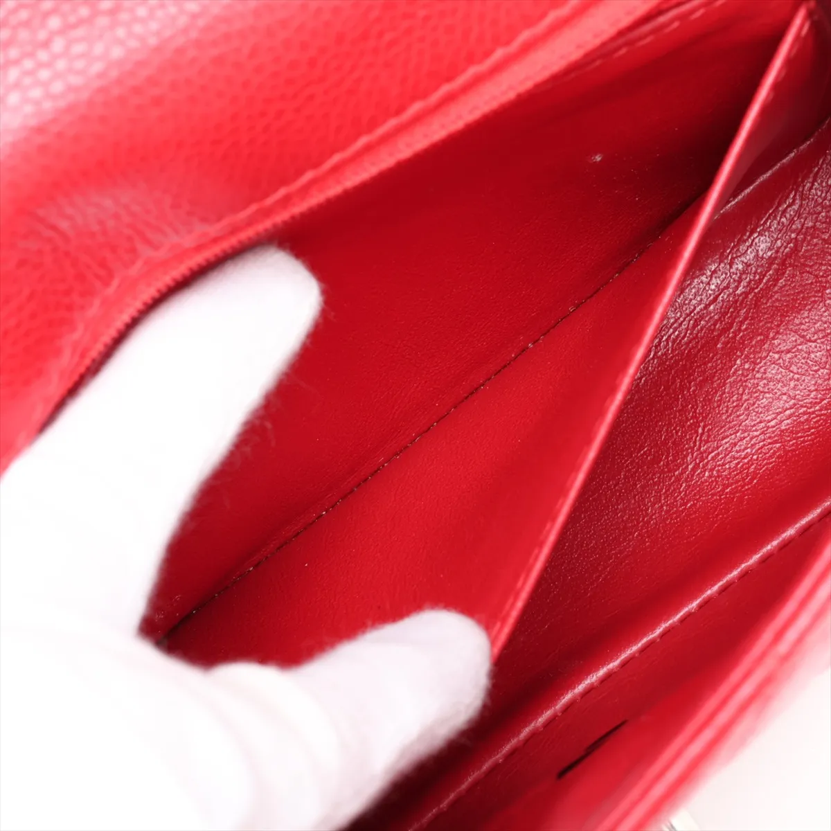 Mini Matelassé 20 Caviar Skin Single Flap Single Chain Bag, Red, Silver Hardware, 19776600, Serial Number 19-series, A69900 — view 8