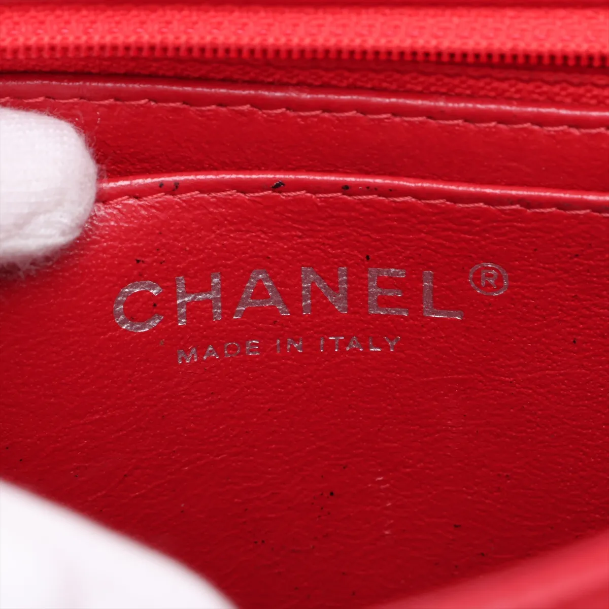 Mini Matelassé 20 Caviar Skin Single Flap Single Chain Bag, Red, Silver Hardware, 19776600, Serial Number 19-series, A69900 — view 10
