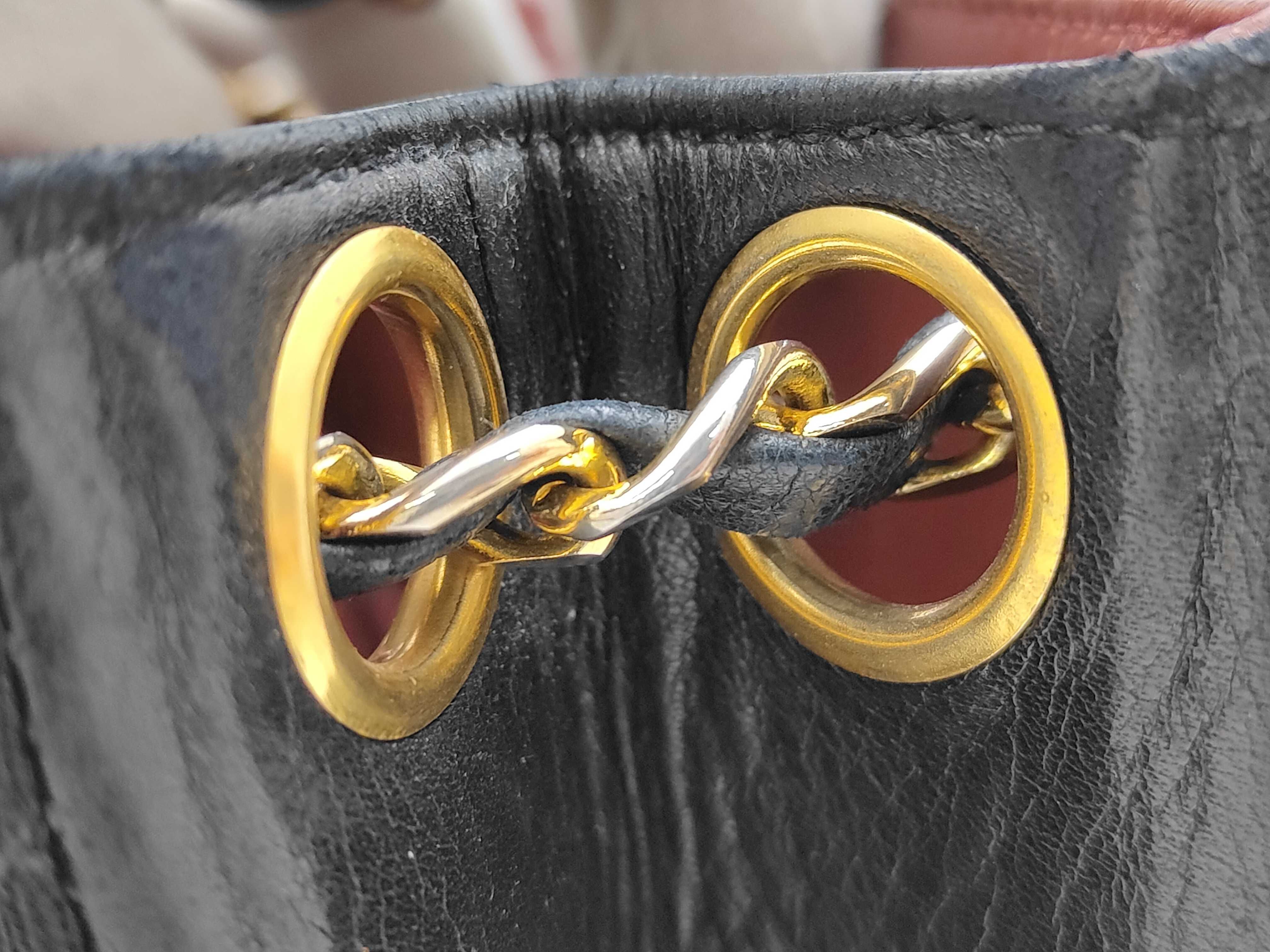 Matelassé Cotton Chain Shoulder Bag, Push Lock, Black with Gold Hardware, 0856550 (Serial Number 0-series) — view 5