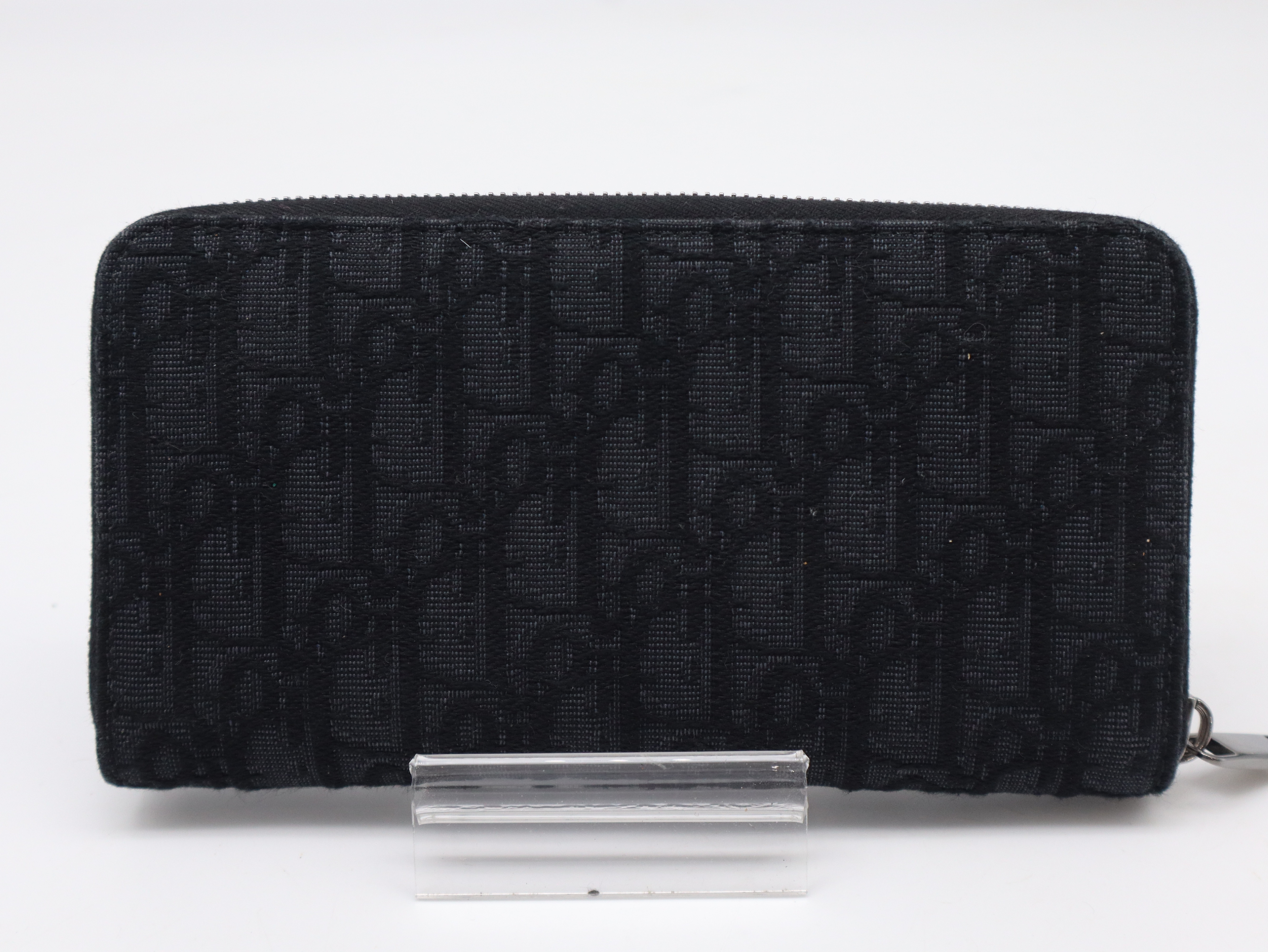 Oblique Long Zip Wallet, Black — view 2