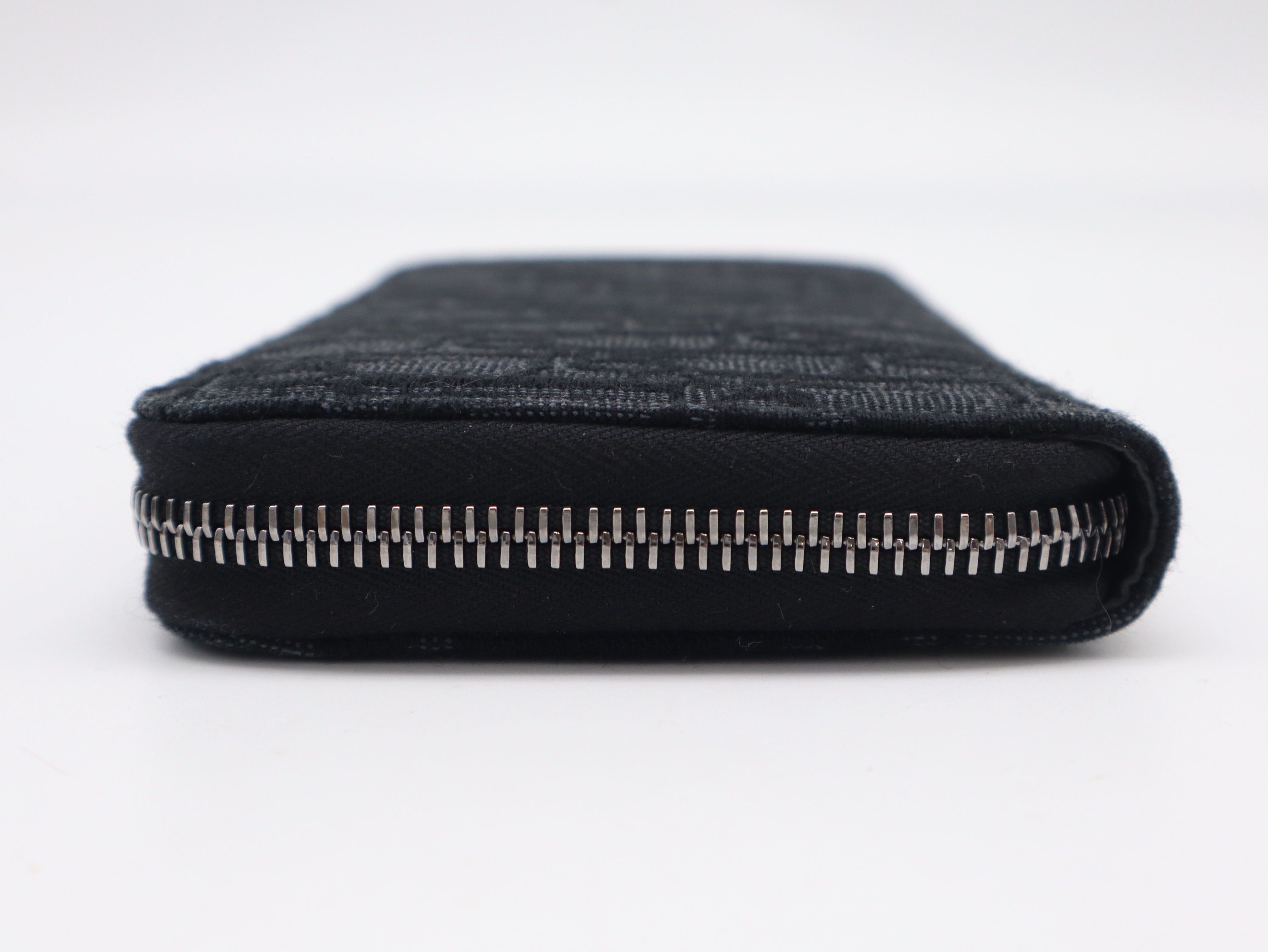Oblique Long Zip Wallet, Black — view 5
