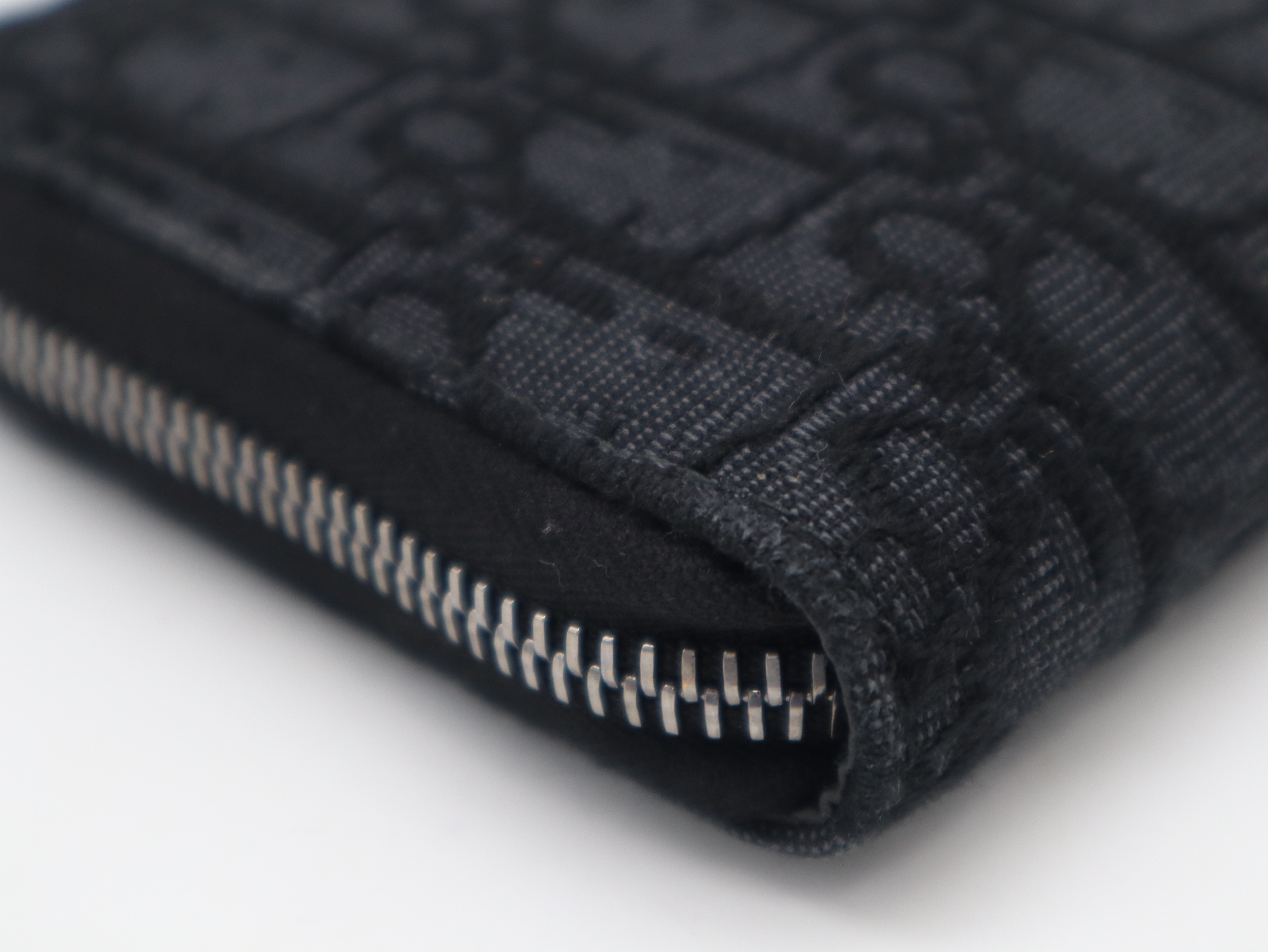 Oblique Long Zip Wallet, Black — view 7
