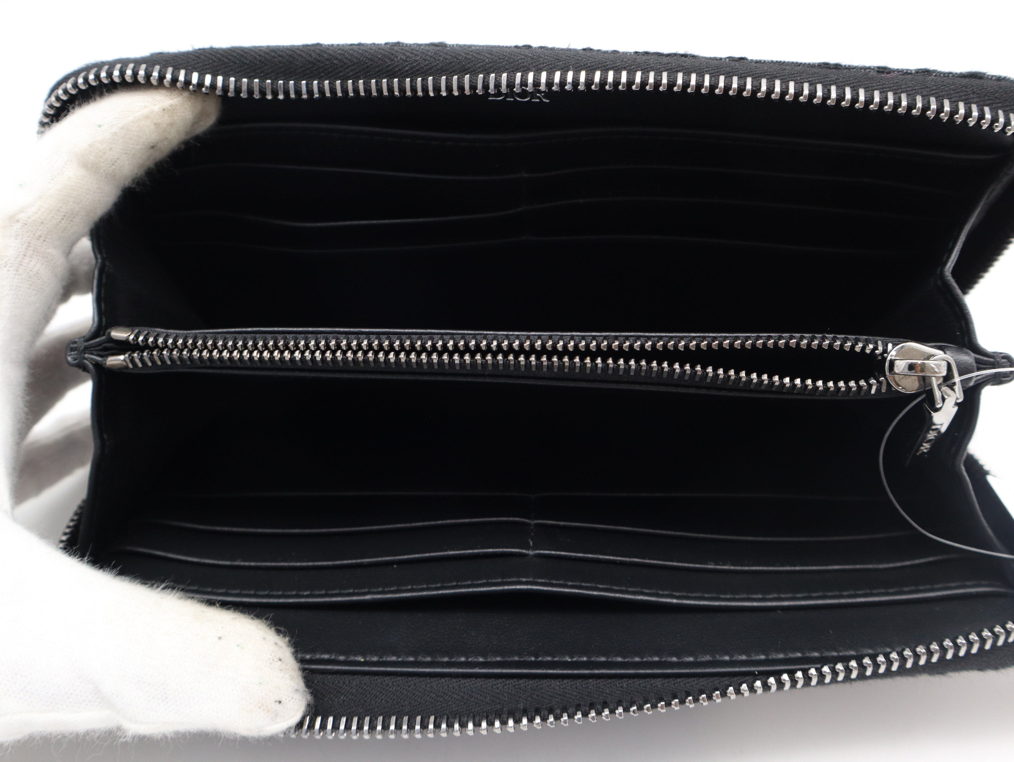 Oblique Long Zip Wallet, Black — view 8