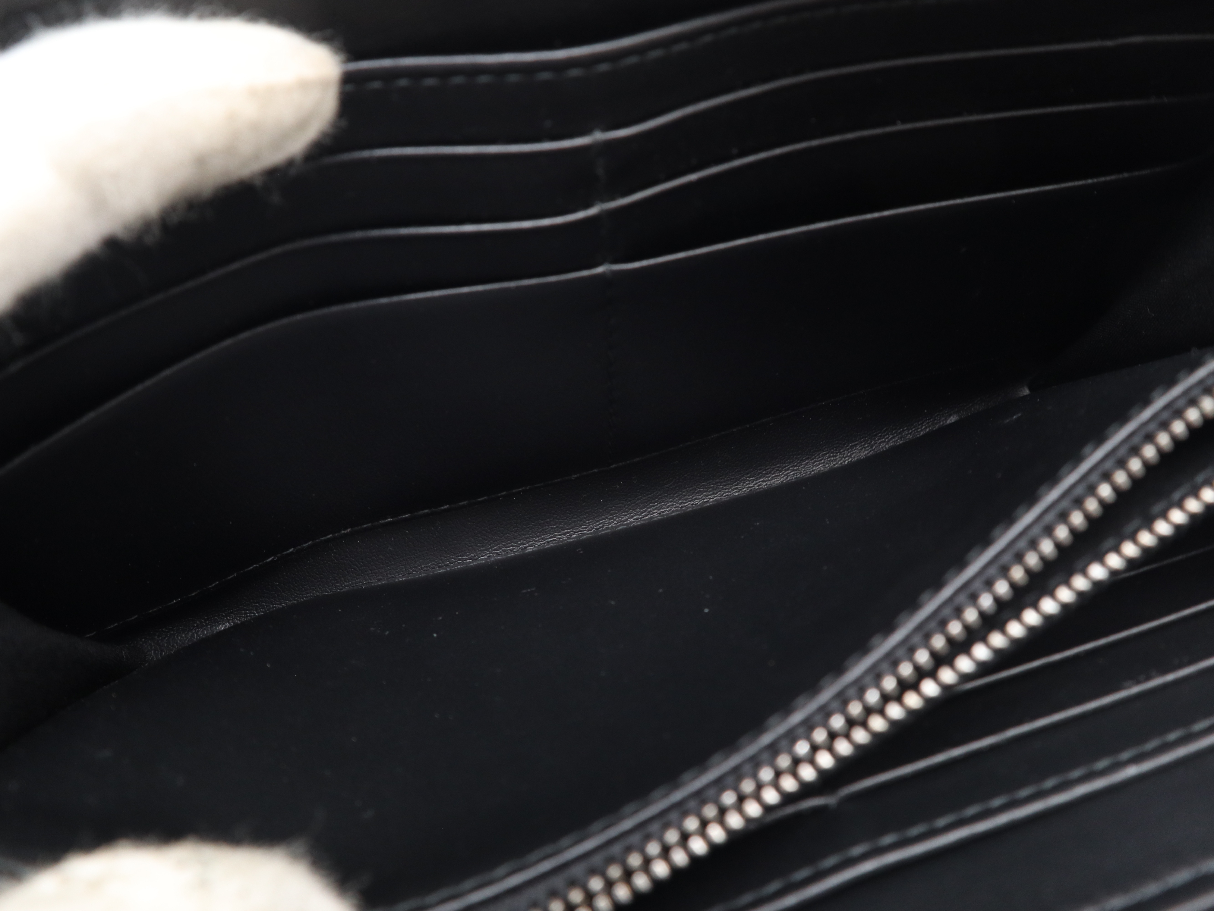 Oblique Long Zip Wallet, Black — view 9