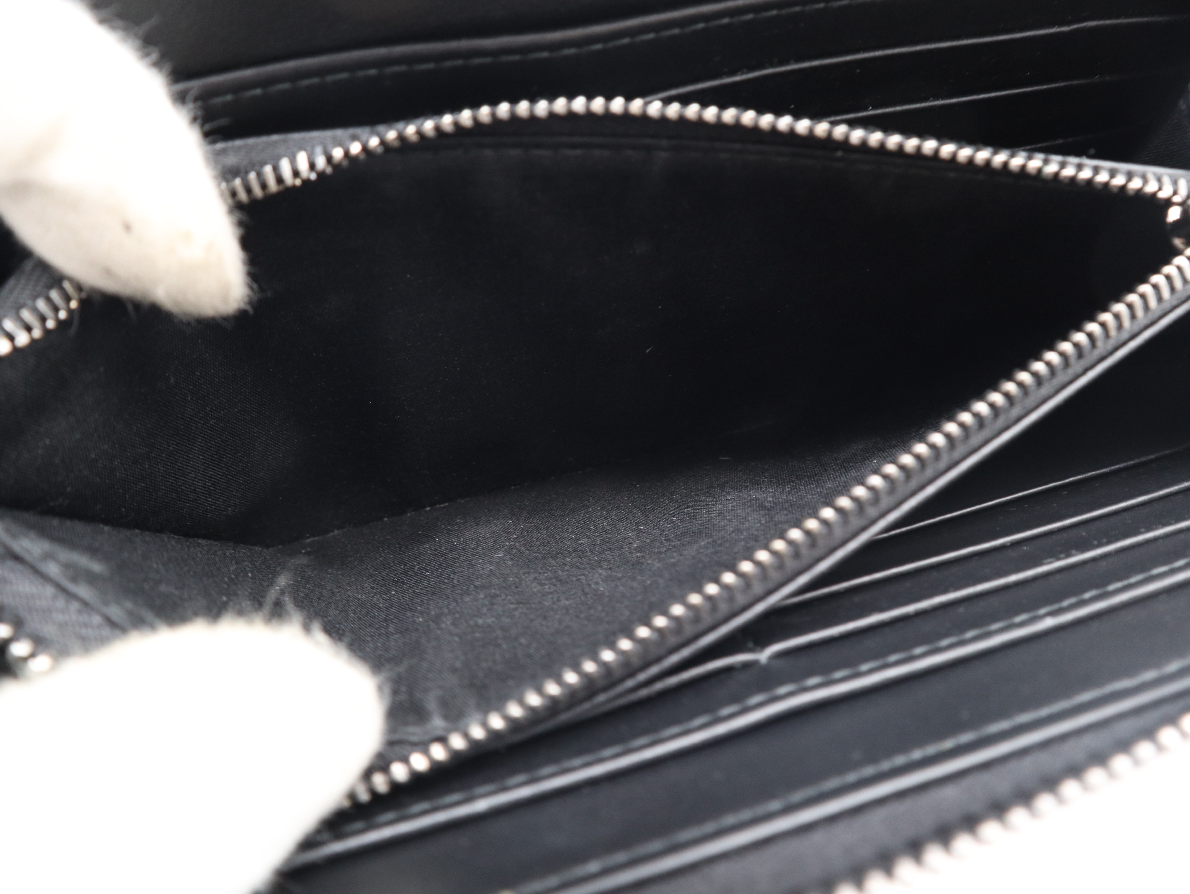 Oblique Long Zip Wallet, Black — view 10