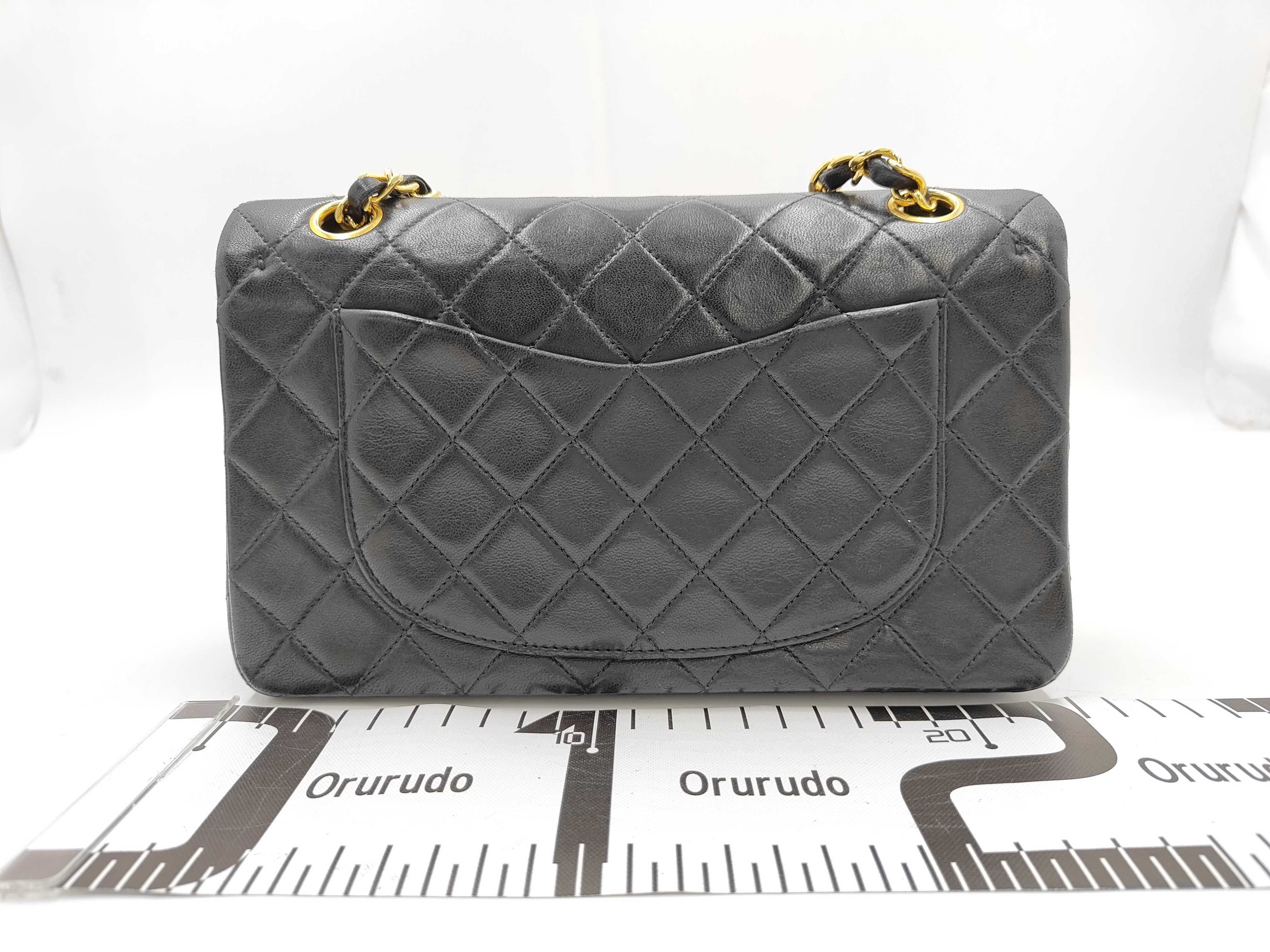 Matelassé 23 Lambskin Black Double Flap Chain Shoulder Bag (with seal) — view 2