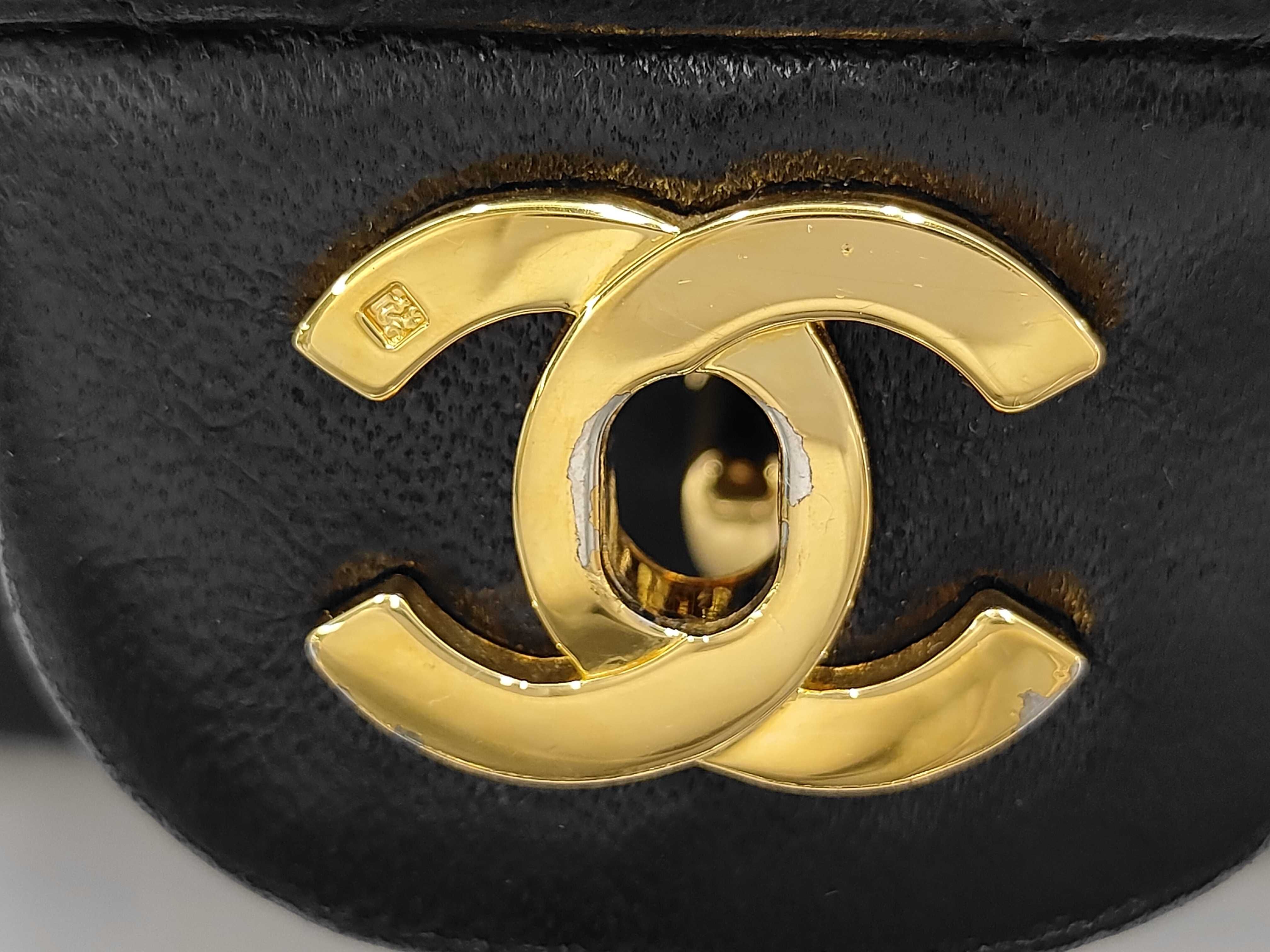 Matelassé 23 Lambskin Black Double Flap Chain Shoulder Bag (with seal) — view 12