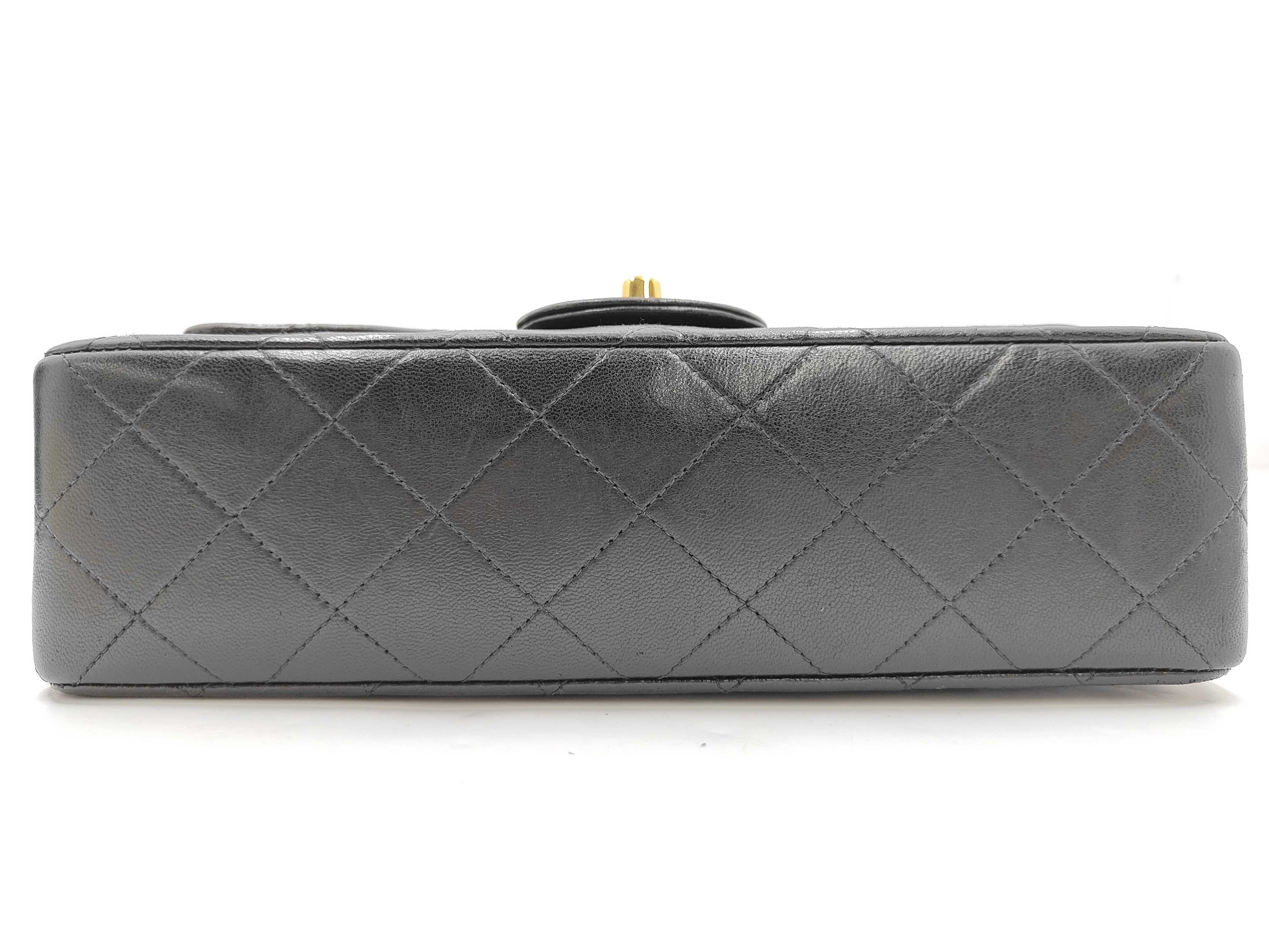 Matelassé 23 Lambskin Black Double Flap Chain Shoulder Bag (with seal) — view 6