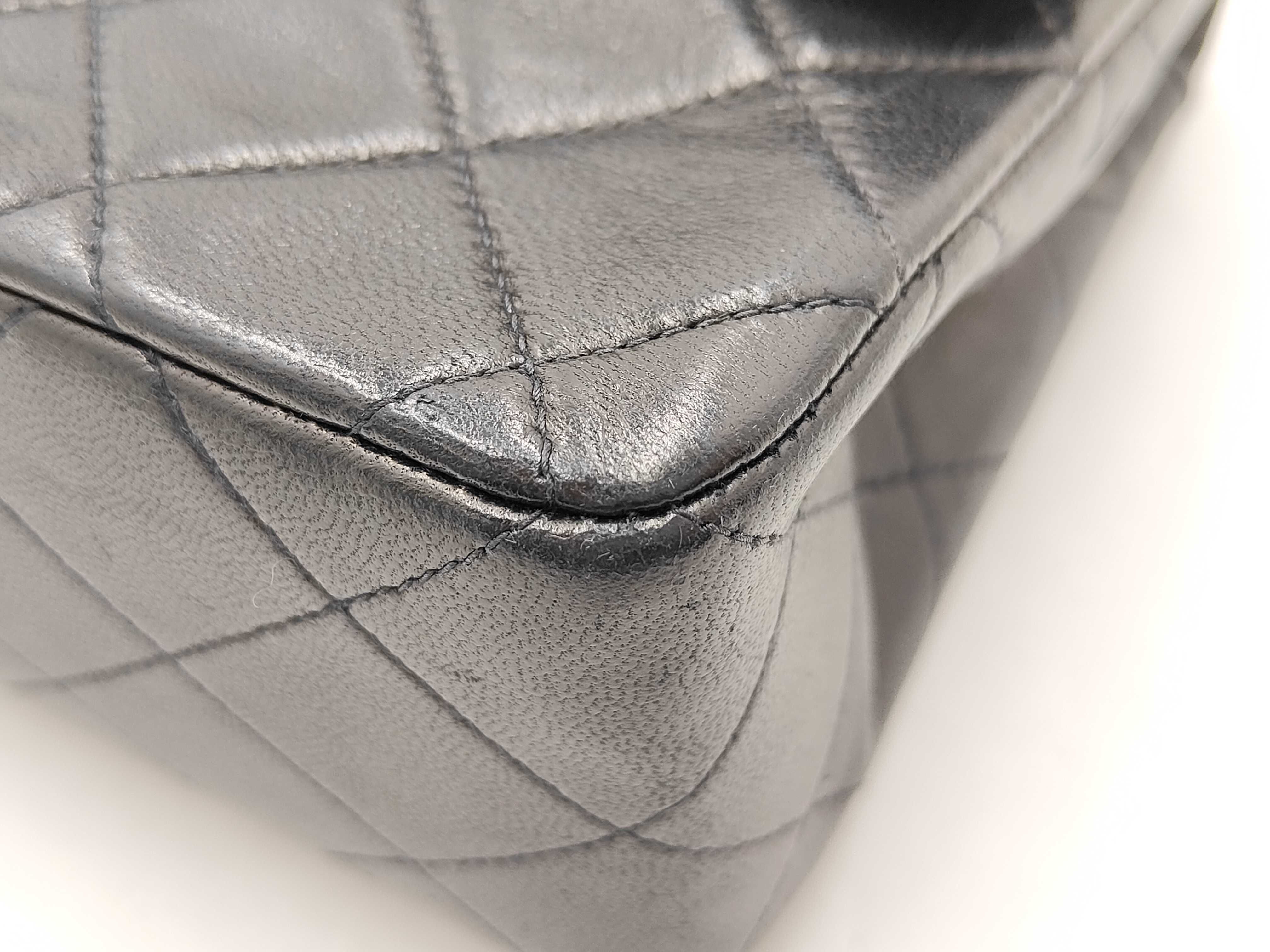 Matelassé 23 Lambskin Black Double Flap Chain Shoulder Bag (with seal) — view 7