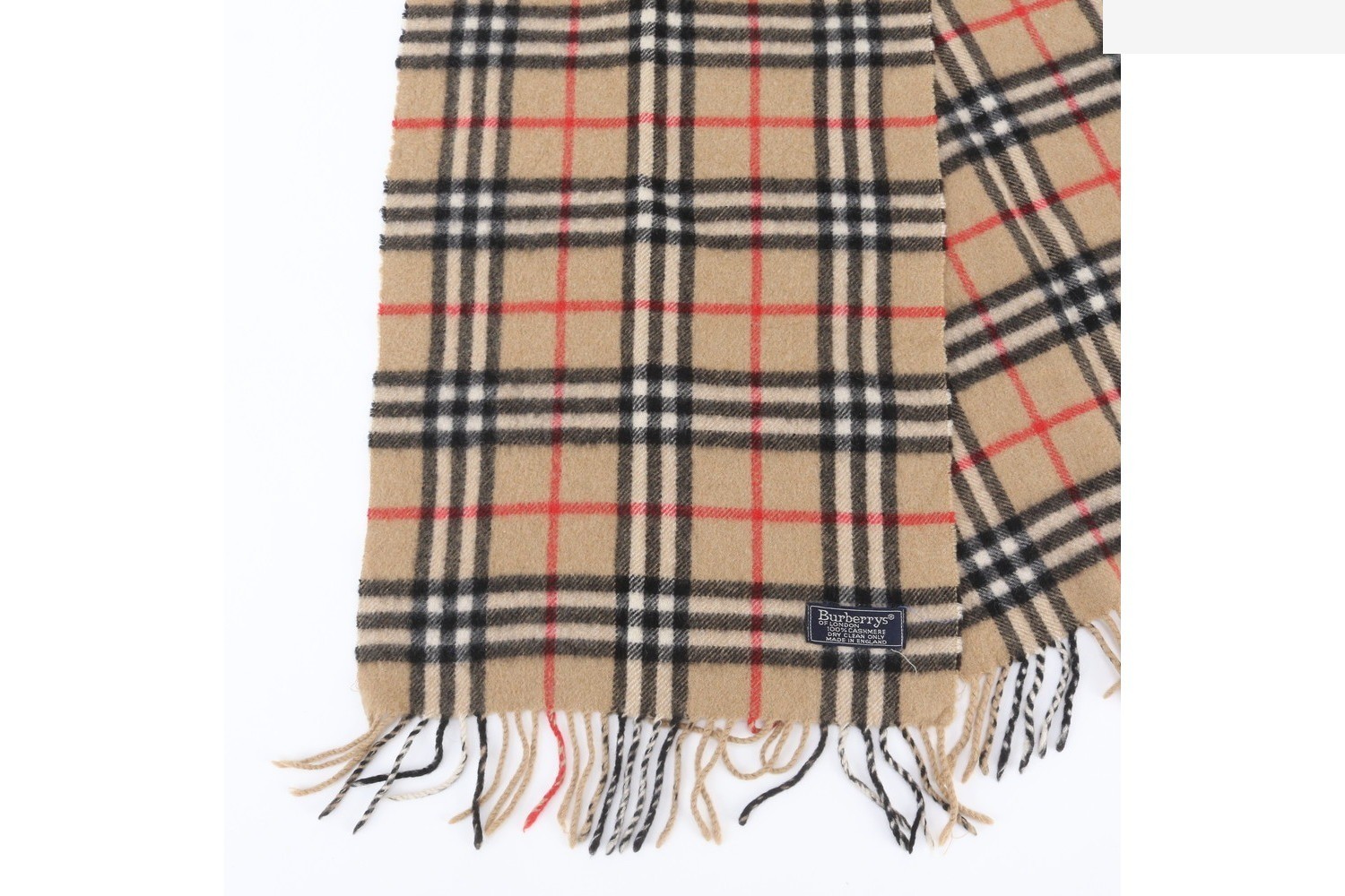 100% Cashmere Check Pattern Scarf — view 2