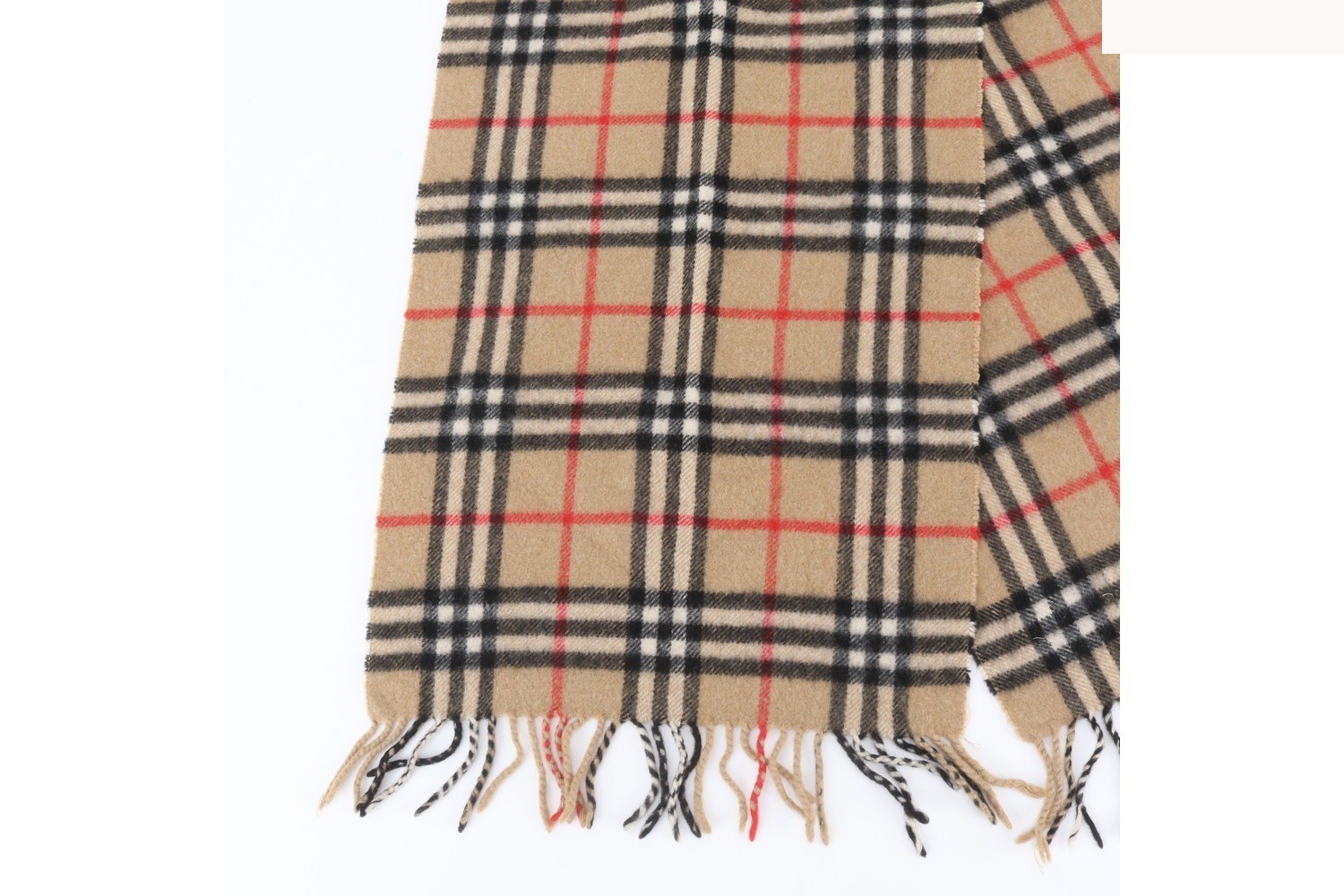 100% Cashmere Check Pattern Scarf — view 3